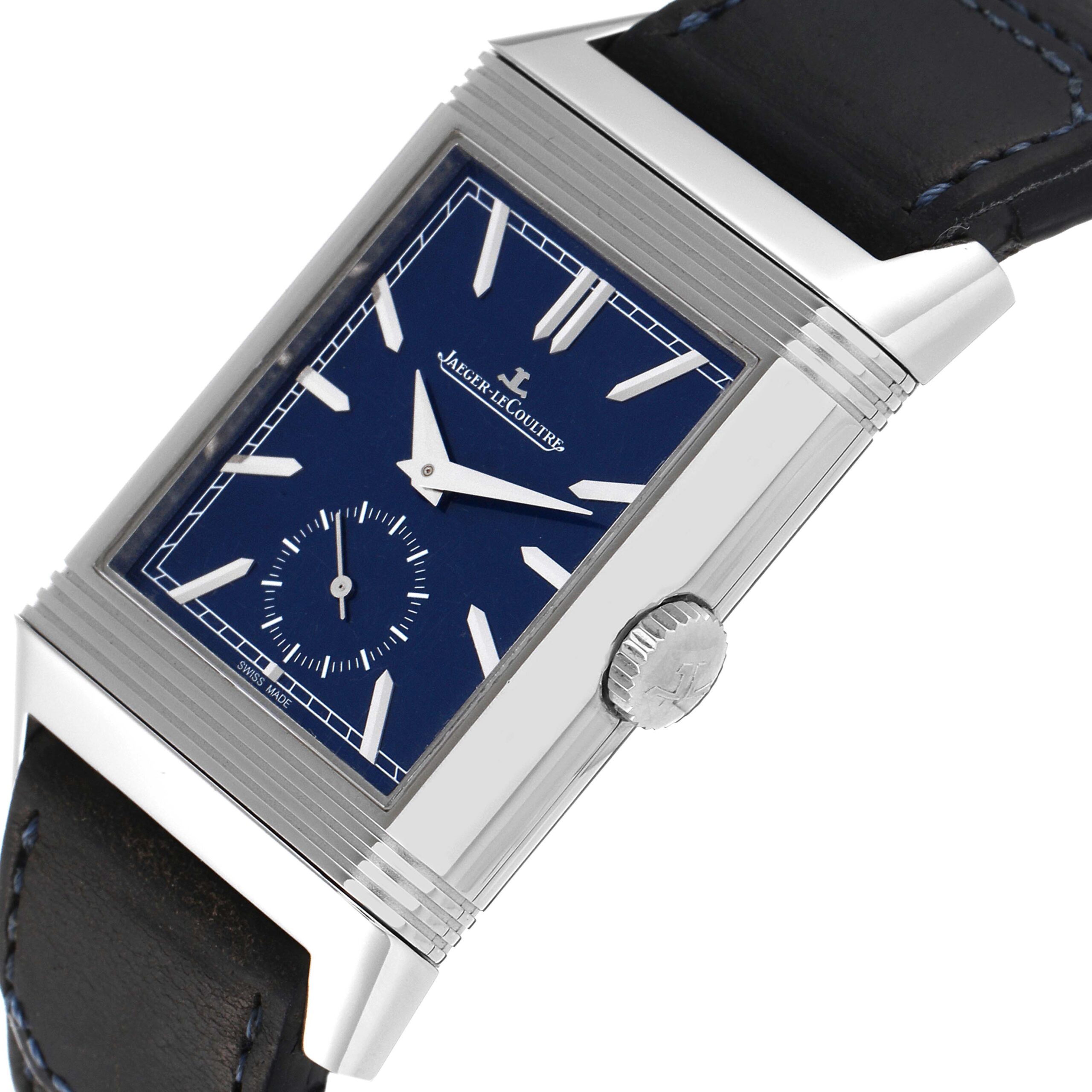 Jaeger LeCoultre Reverso Tribute Duoface Day Night Watch 215.8.D4 Q3988482 Box Papers