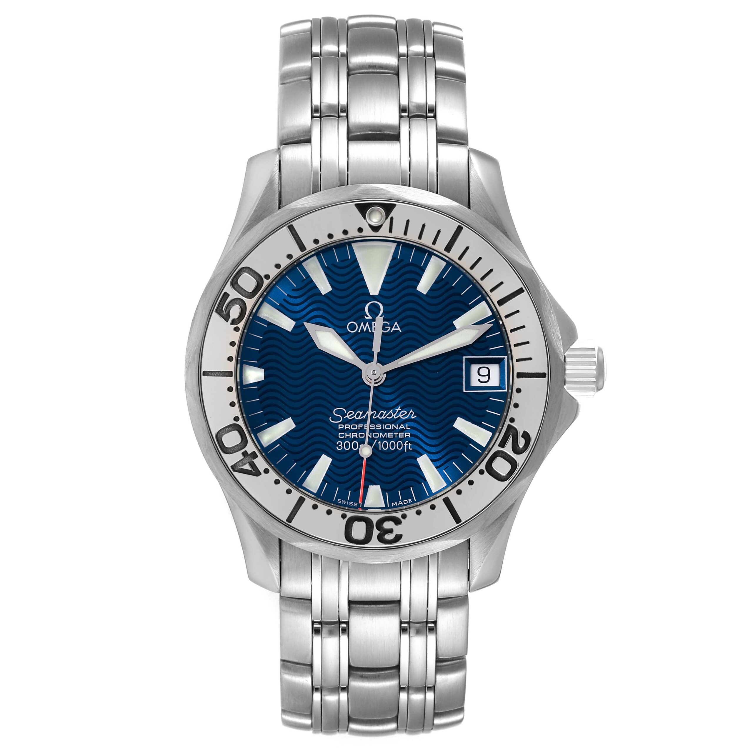 Omega Seamaster Midsize Jacques Mayol Blue Dial Steel Limited Edition Mens Watch 2554.80.00