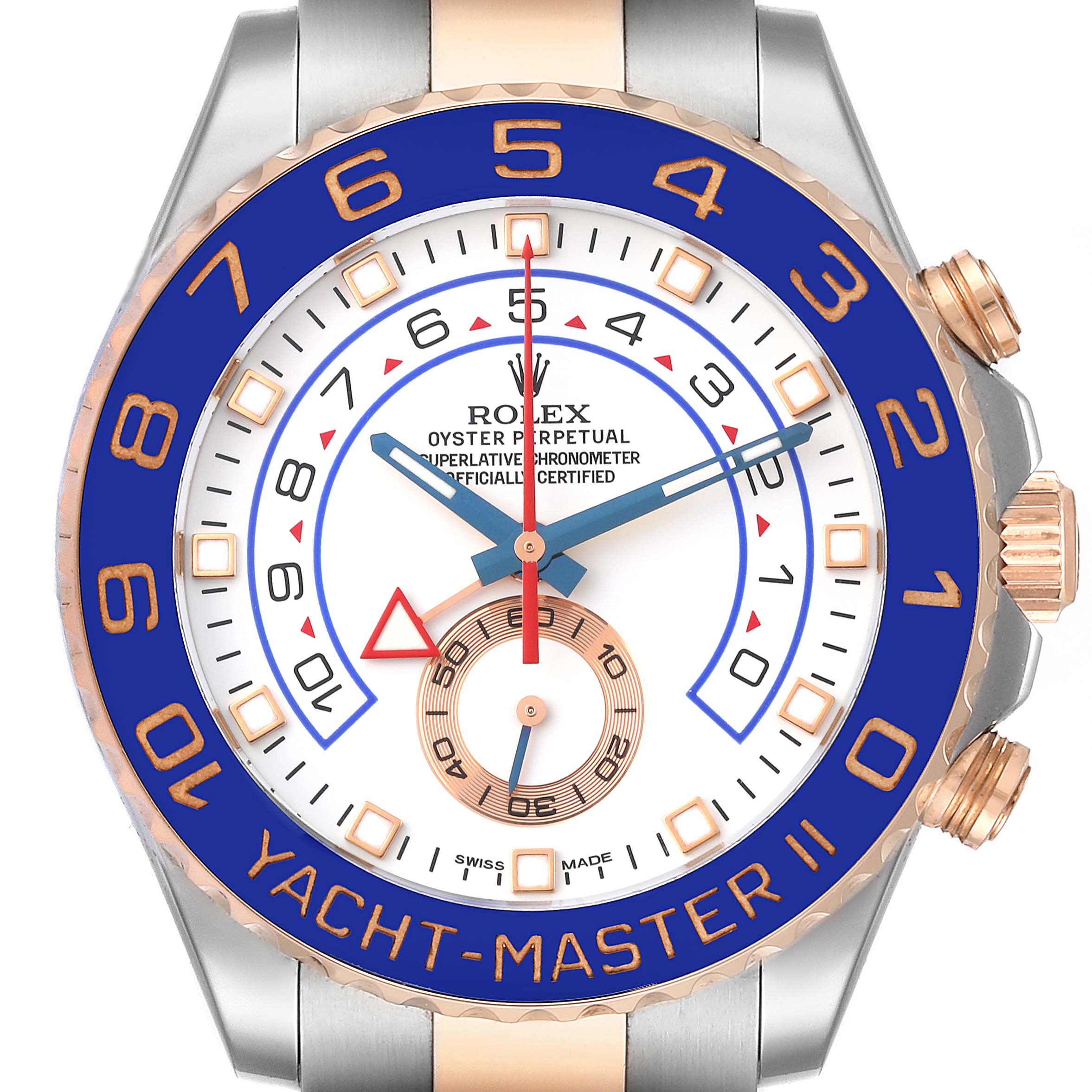 Rolex Yachtmaster II Steel Rose Gold Mens Watch 116681 Box Card