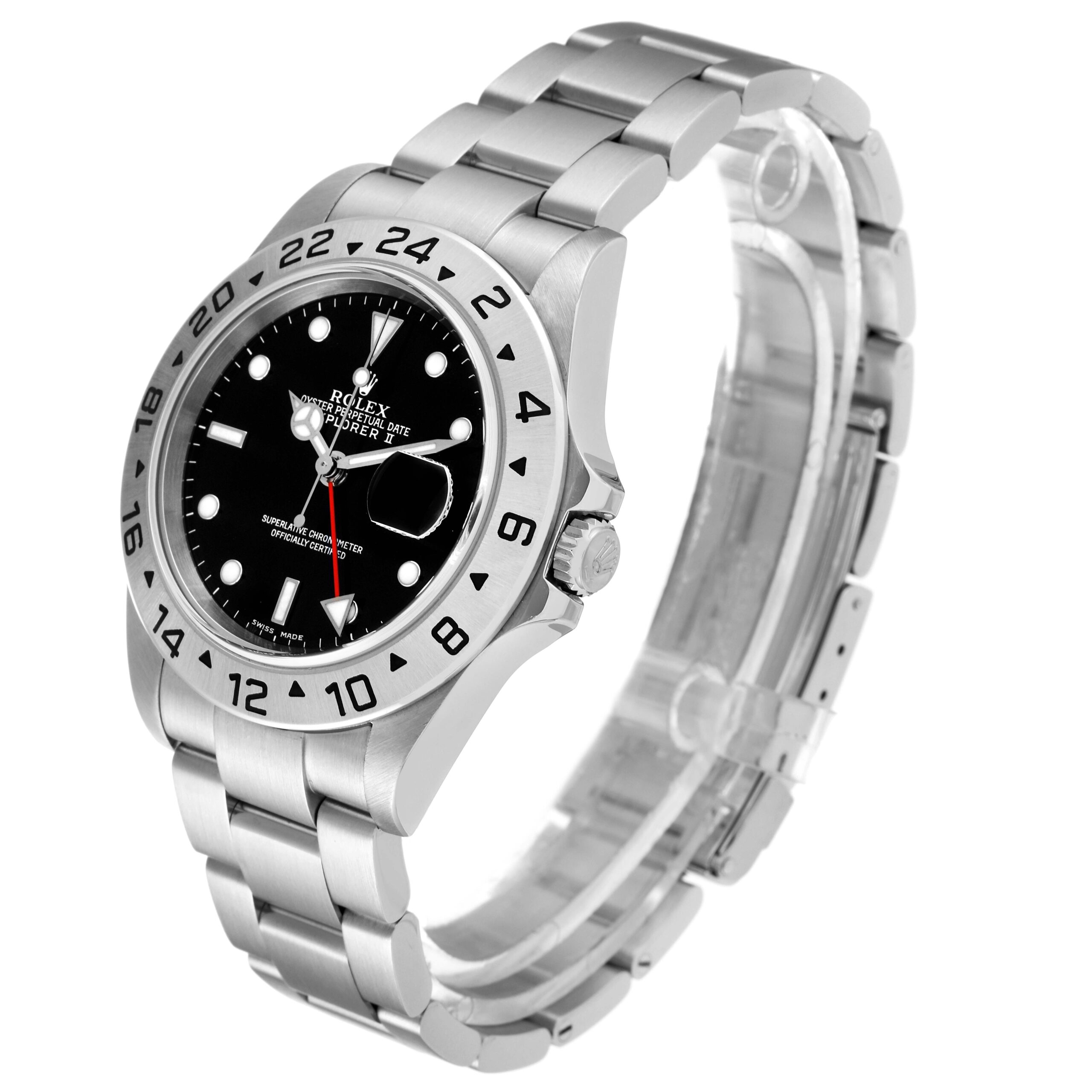 Rolex Explorer II Black Dial Steel Mens Watch 16570 Box Papers