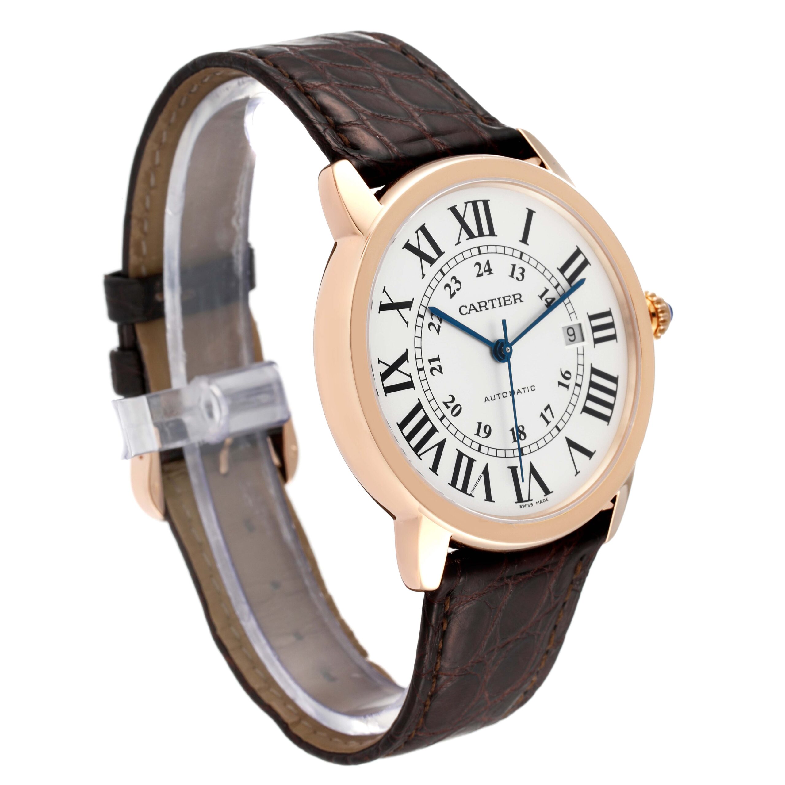 Cartier Ronde Solo XL Automatic Rose Gold Steel Mens Watch W6701009