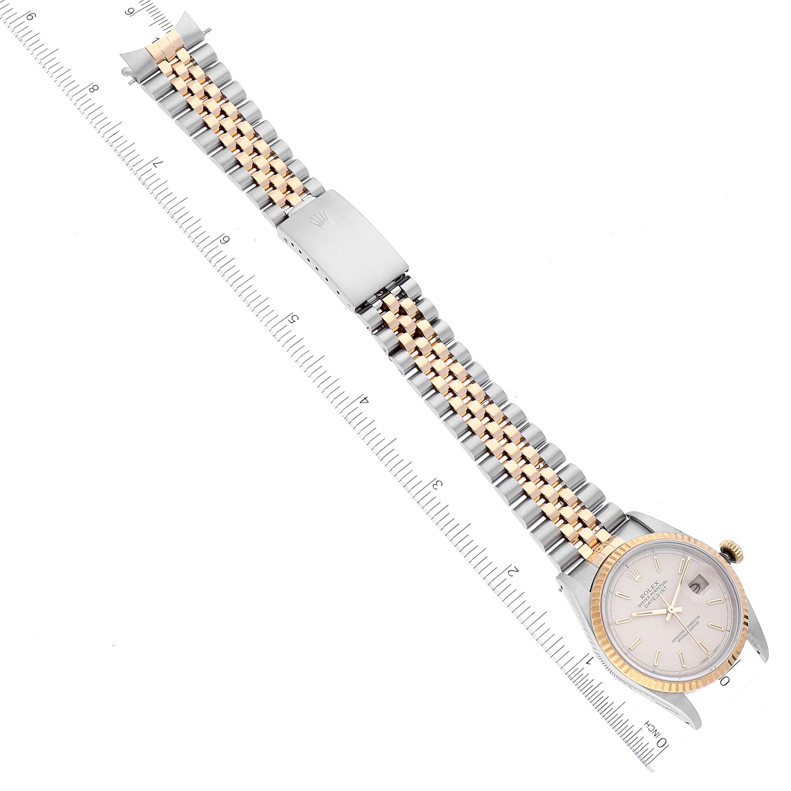 Rolex Datejust Steel 18K Yellow Gold Ivory Anniversary Dial Mens Watch 16233