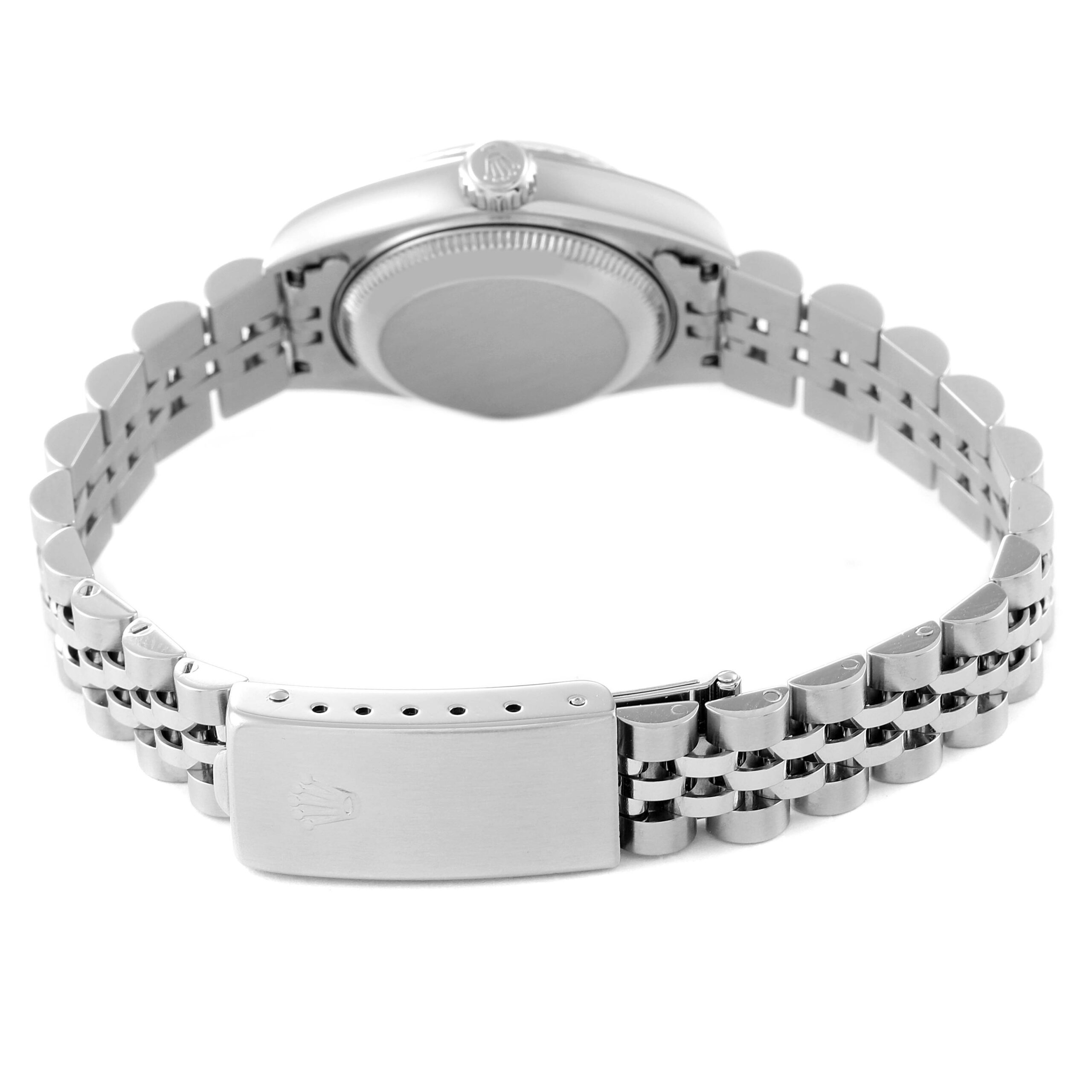 Rolex Datejust Steel White Gold Blue Vignette Diamond Dial Ladies Watch 79174