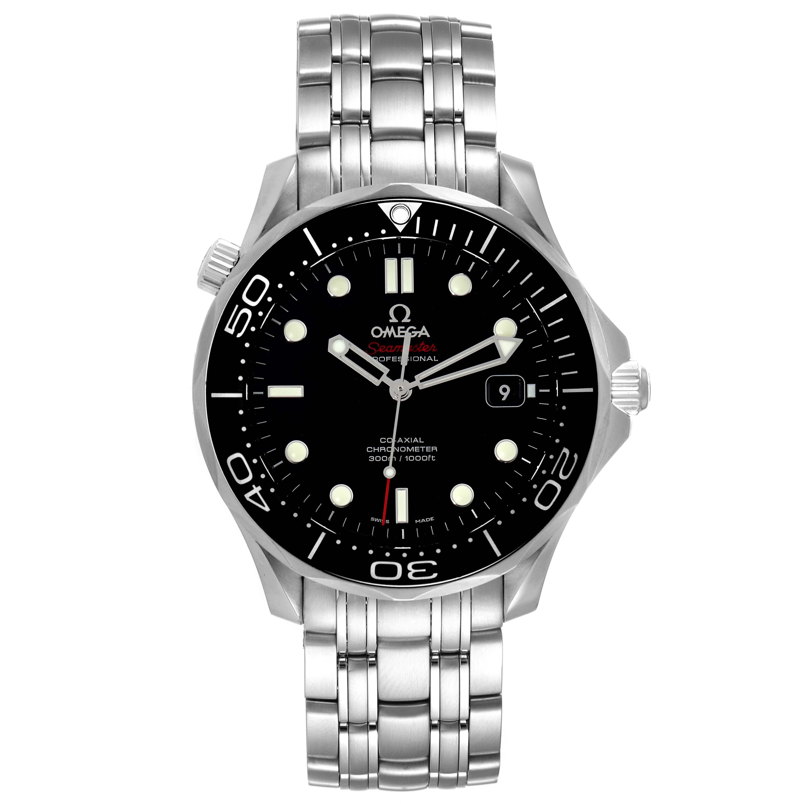 Omega Seamaster Diver 300M Black Dial Mens Watch 212.30.41.20.01.003 Box Card