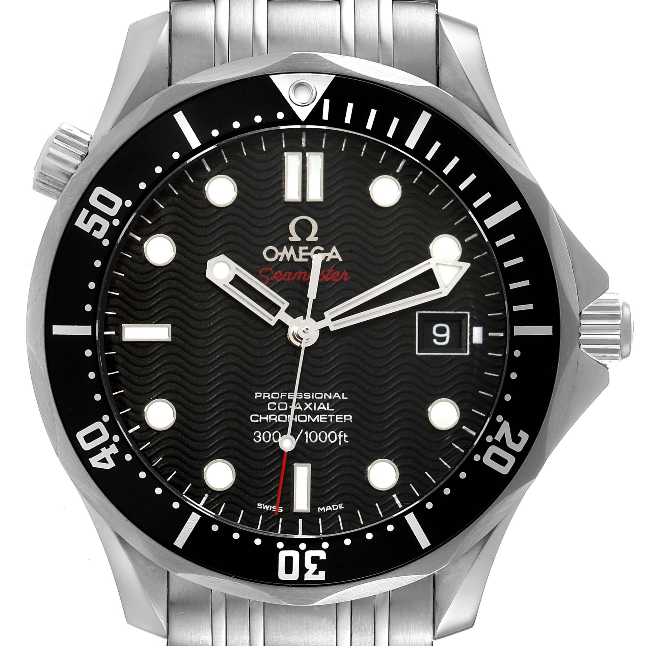 Omega Seamaster Black Dial Steel Mens Watch 212.30.41.20.01.002 Box Card