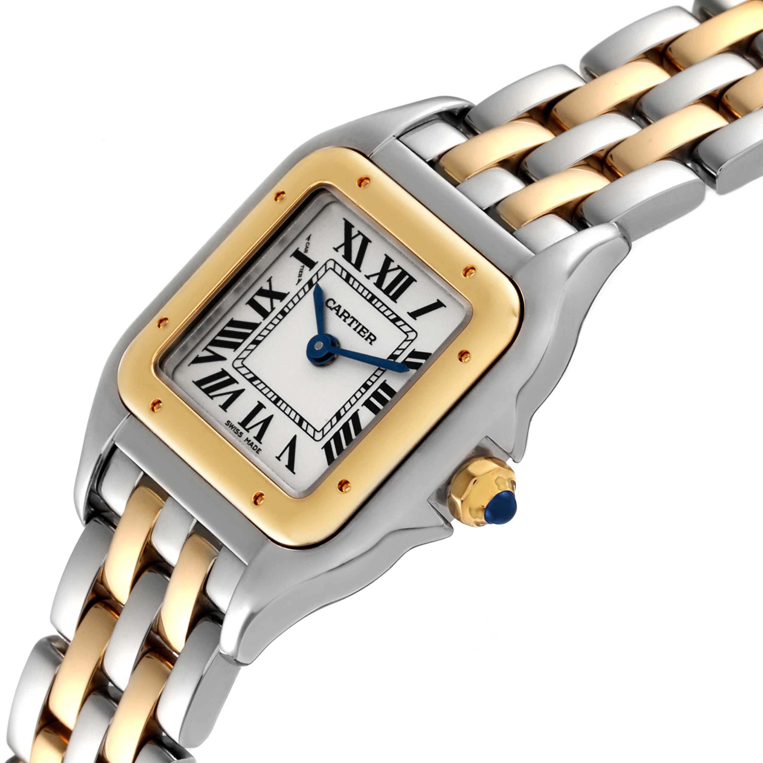 Cartier Panthere Steel Yellow Gold 2 Row Ladies Watch W2PN0006 Box Card