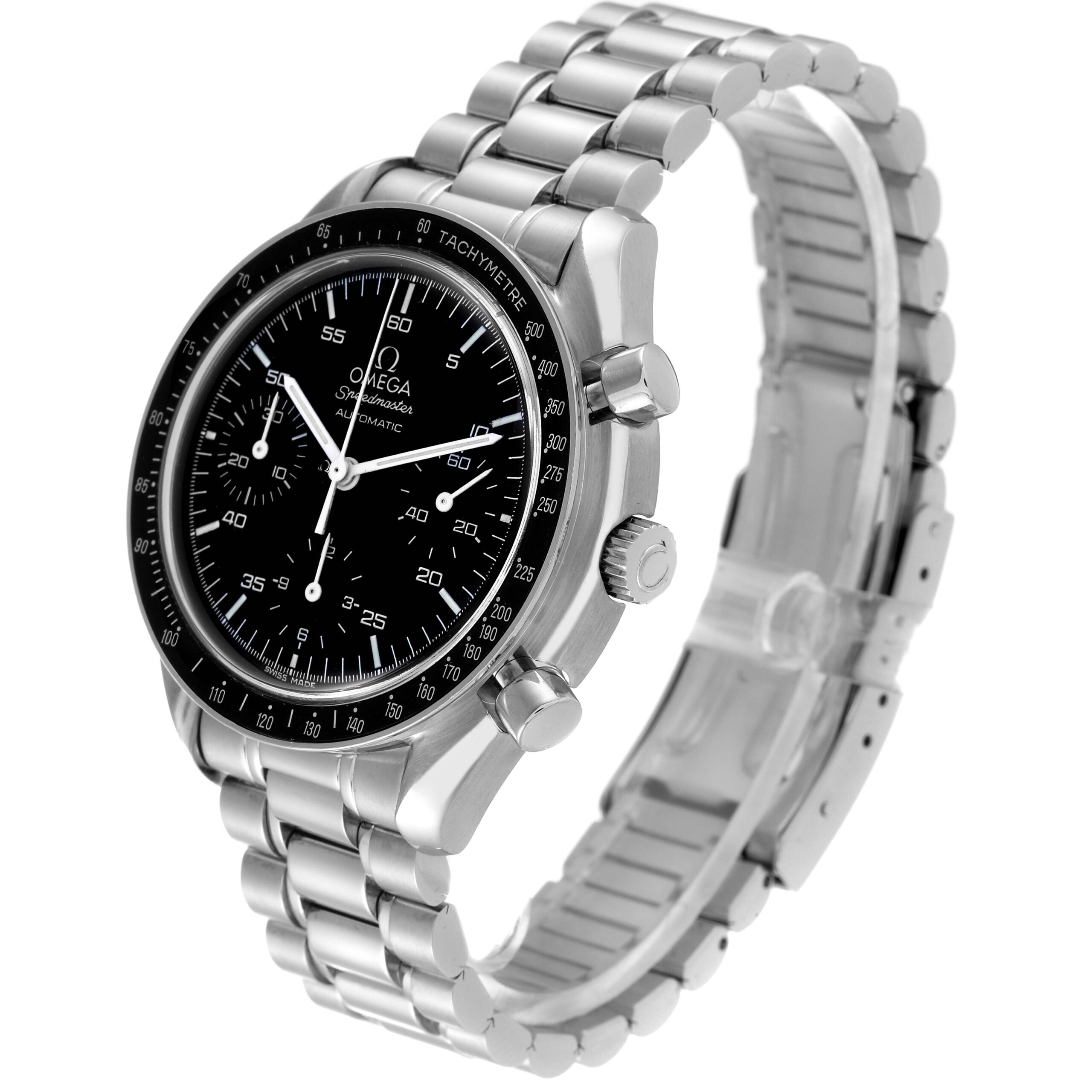 Omega Speedmaster Reduced Hesalite Chronograph Steel Mens Watch 3510.50.00
