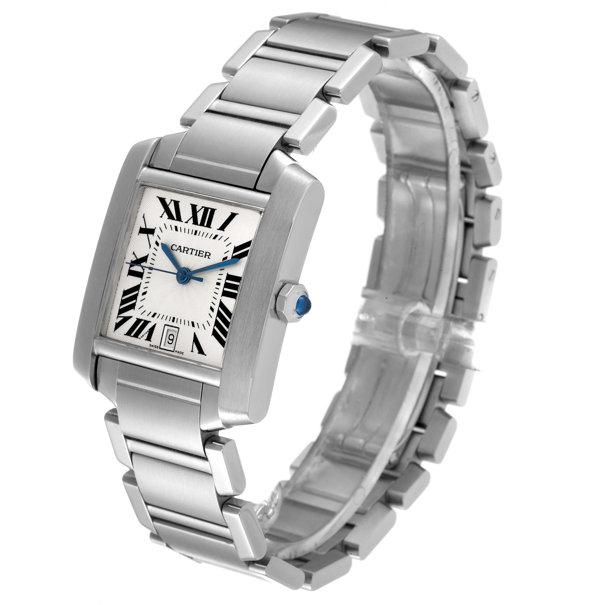 Cartier Tank Francaise Large Automatic Steel Mens Watch W51002Q3