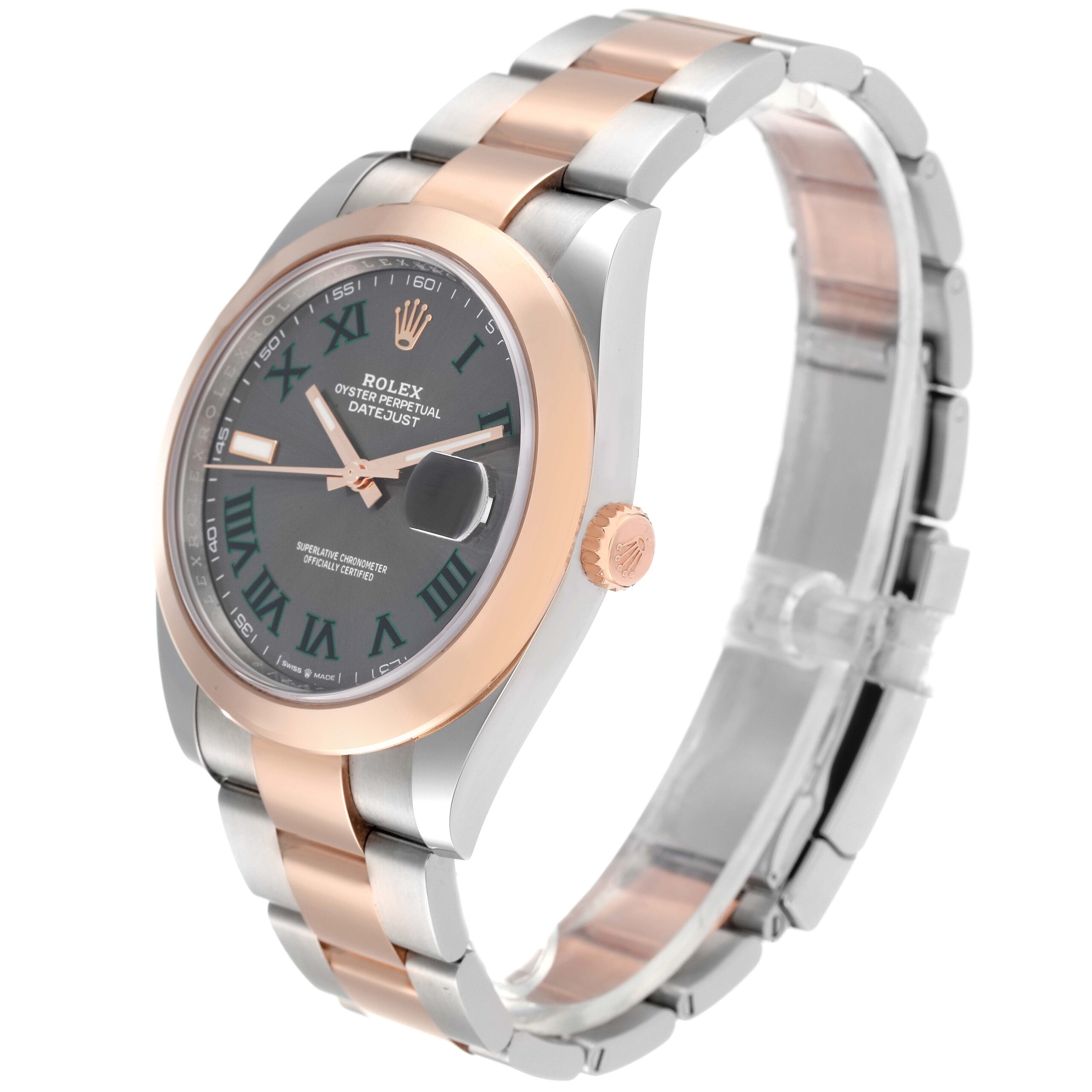 Rolex Datejust 41 Steel Rose Gold Wimbledon Dial Mens Watch 126301 Unworn