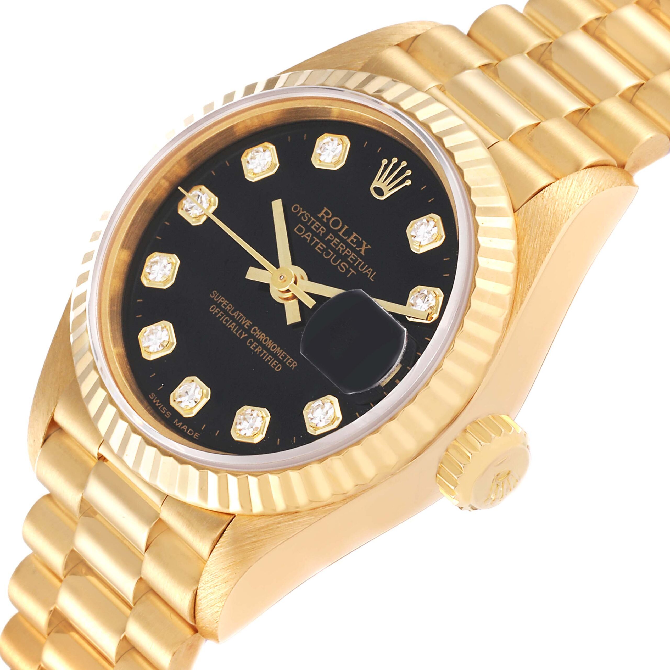 Rolex President Datejust Yellow Gold Diamond Ladies Watch 79178