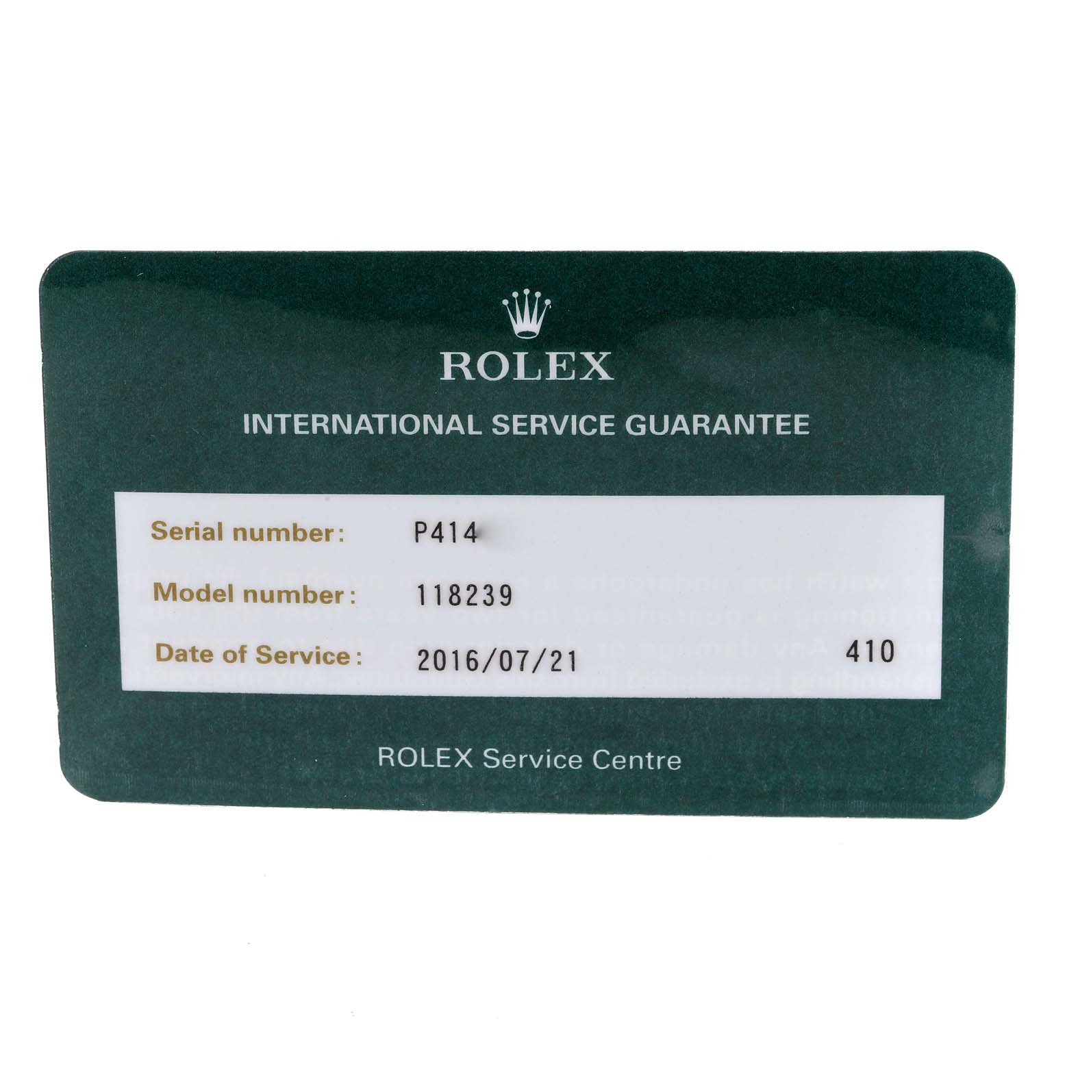 Rolex President Day-Date White Gold Diamond Dial Mens Watch 118239