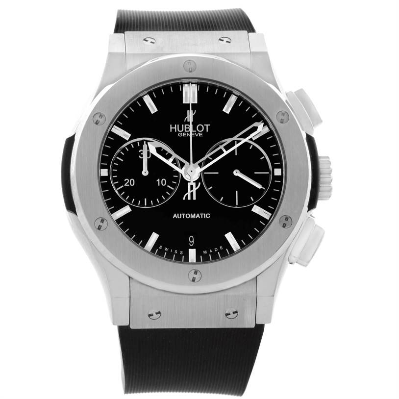 Hublot Classic Fusion Black Dial Rubber Titanium Watch 521.NX.1170.RX