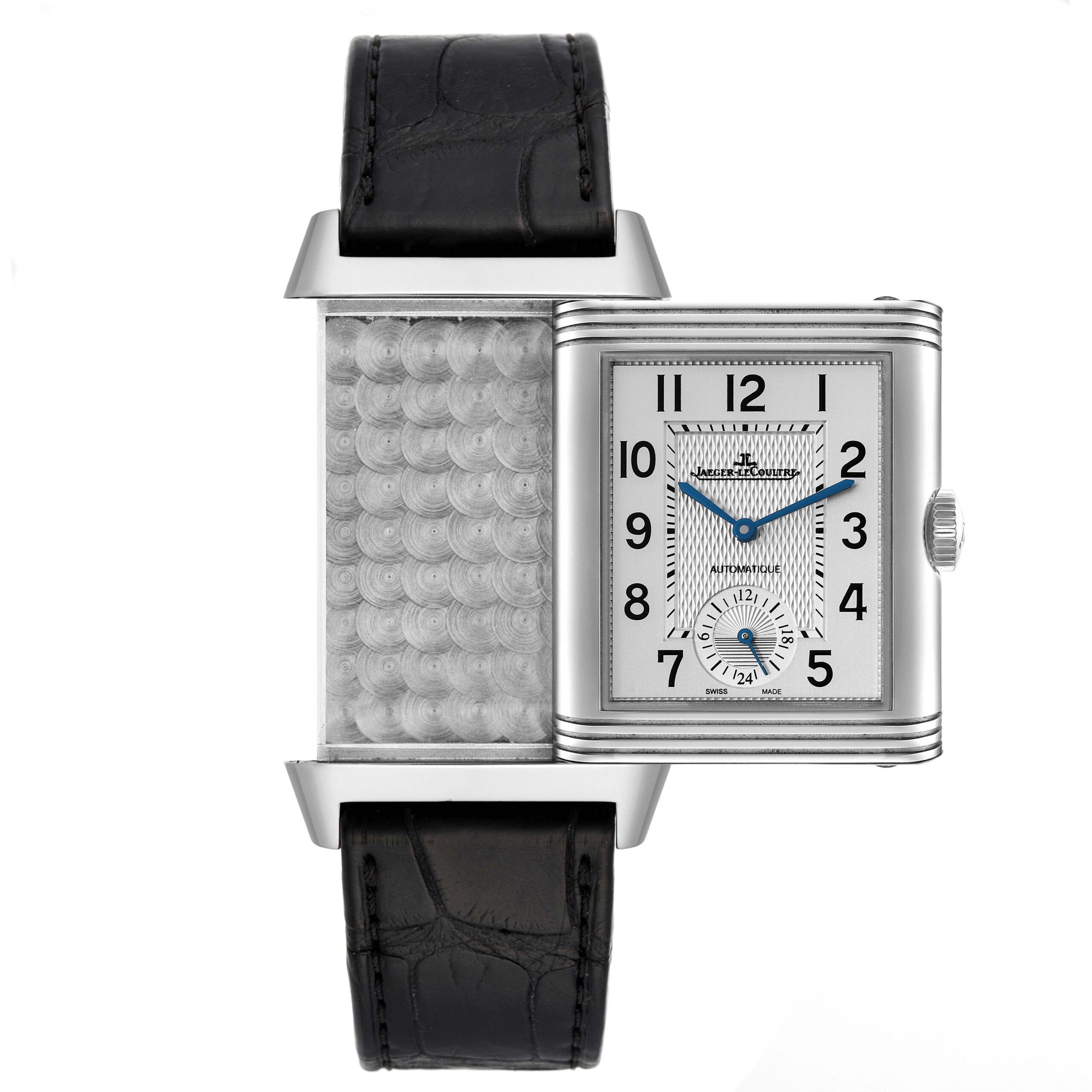 Jaeger LeCoultre Reverso Duo Day Night Steel Watch 215.8.S9 Q3838420 Box Papers