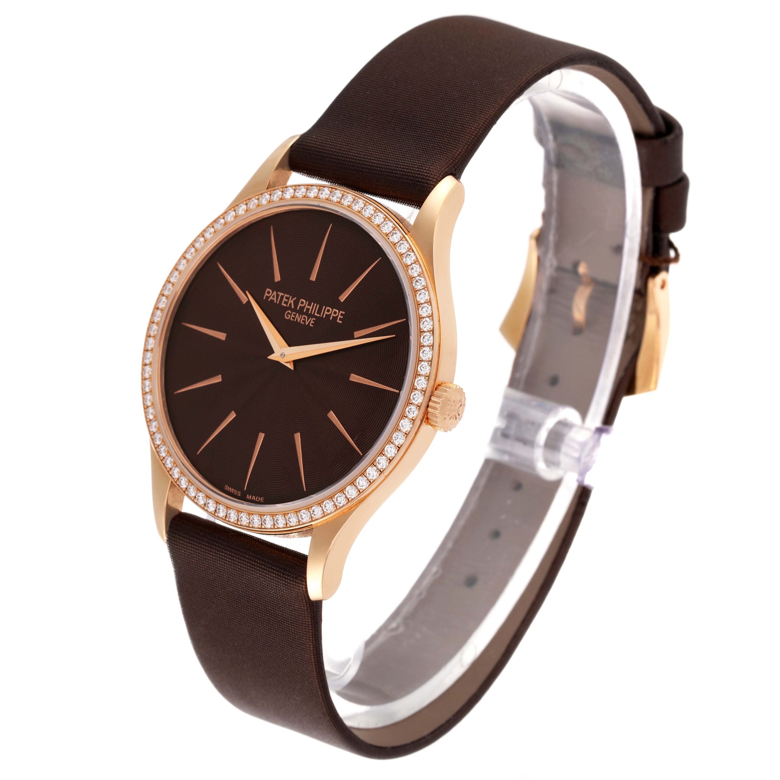 Patek Philippe Calatrava Rose Gold Brown Dial Ladies Watch 4897R