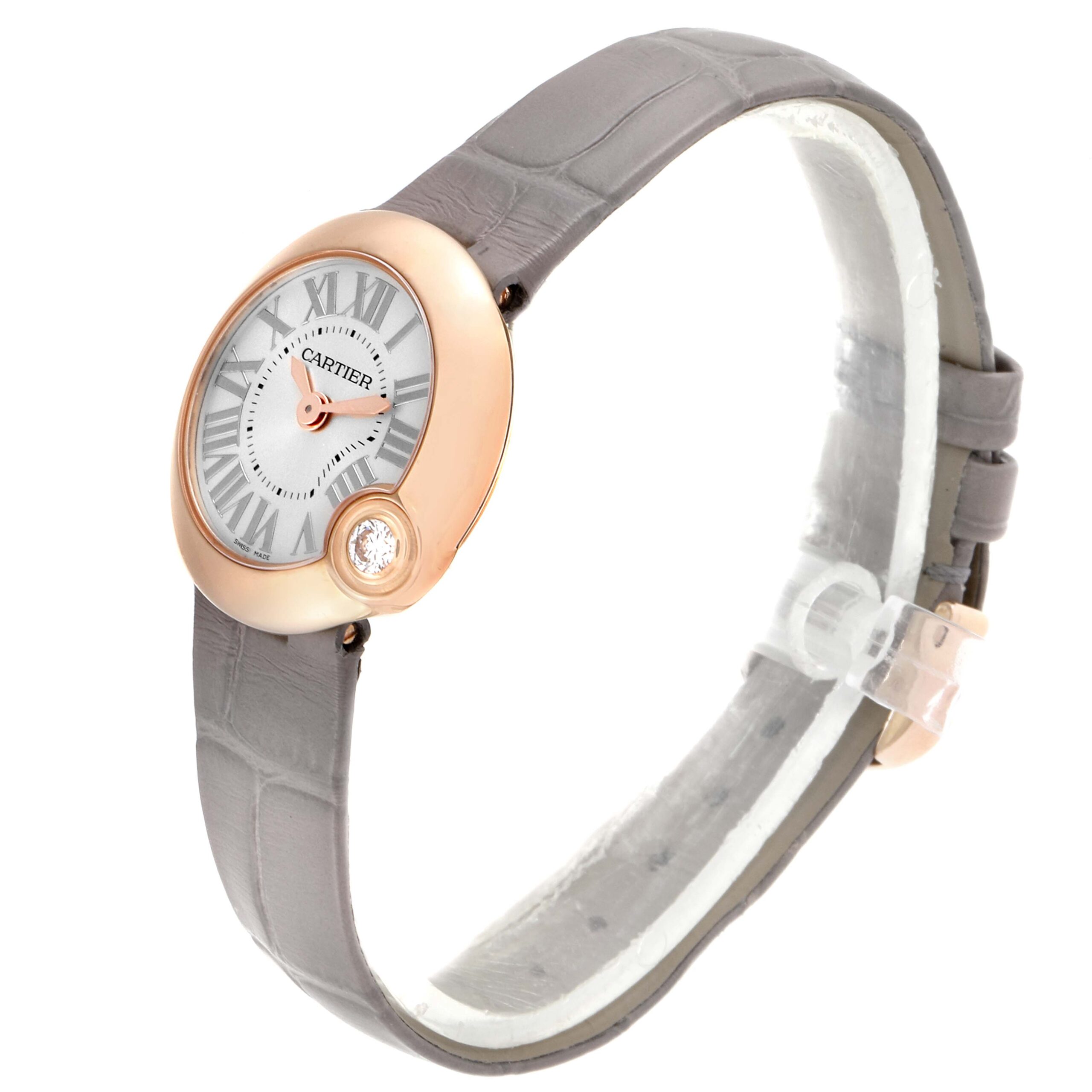 Cartier Ballon Blanc Rose Gold Diamond Ladies Watch WGBL0002 Box Card