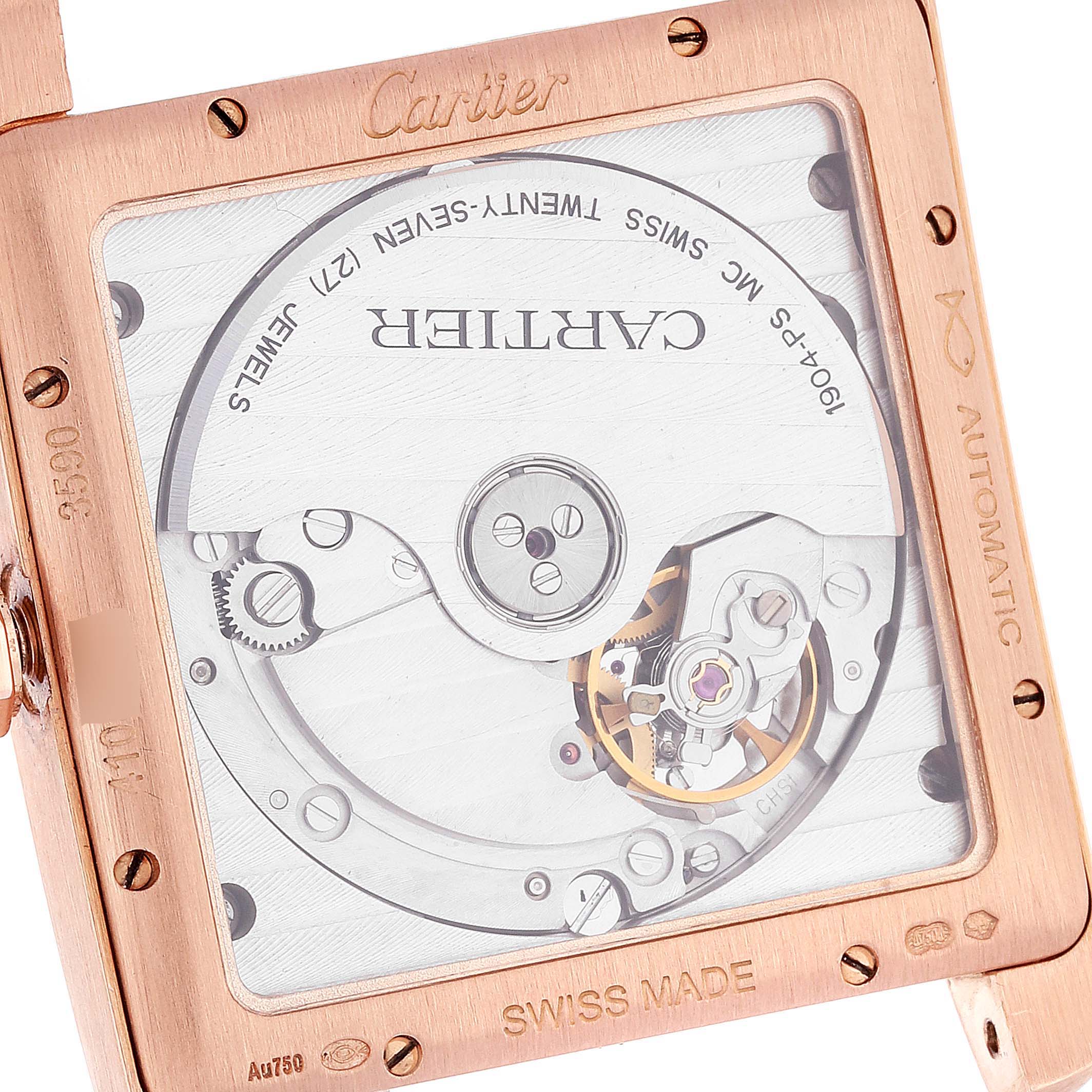 Cartier Tank MC Rose Gold Brown Dial Brown Strap Mens Watch W5330002