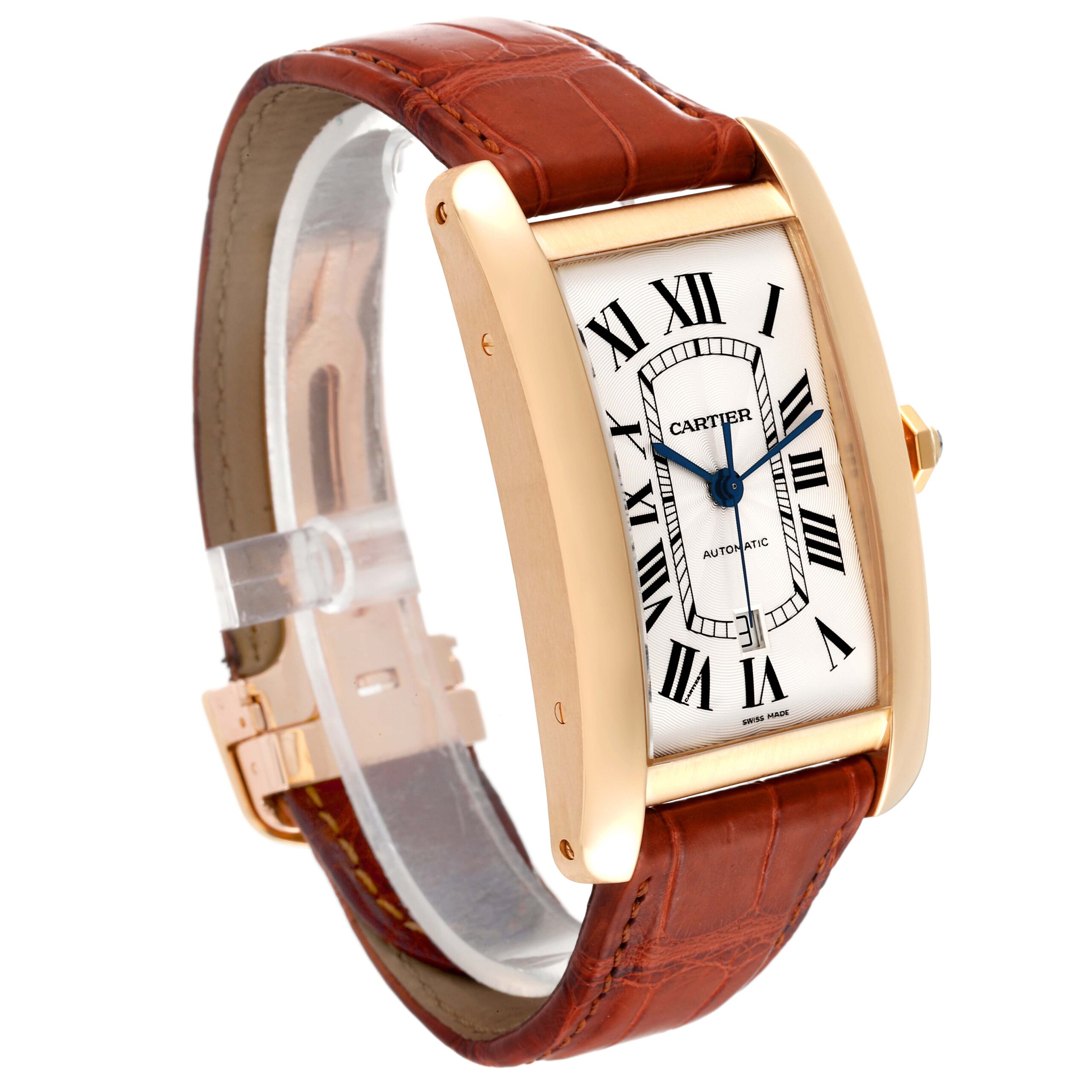 Cartier Tank Americaine Yellow Gold Automatic Mens Watch W2609756