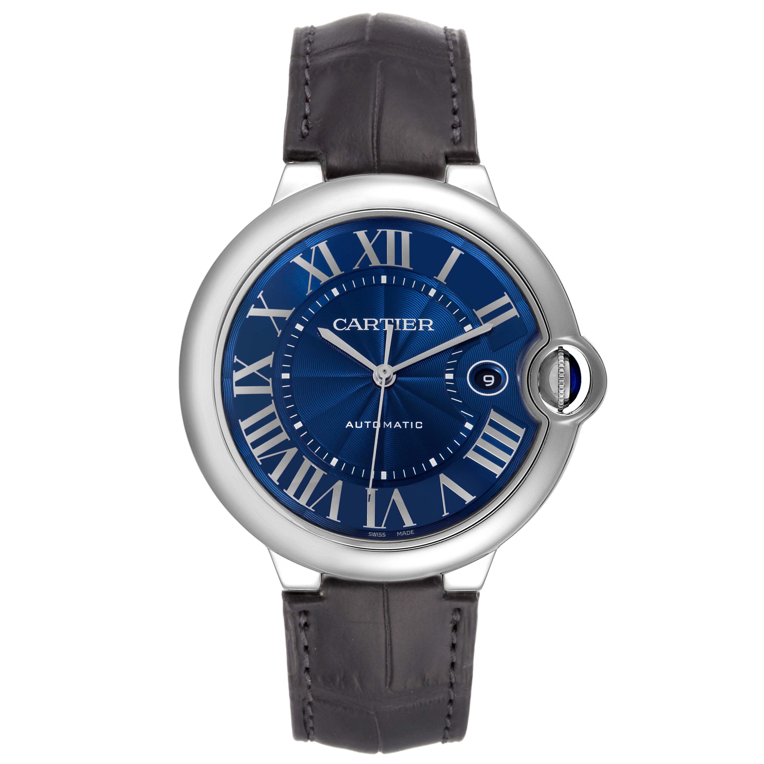 Cartier Ballon Bleu Blue Dial Steel Automatic Mens Watch WSBB0027
