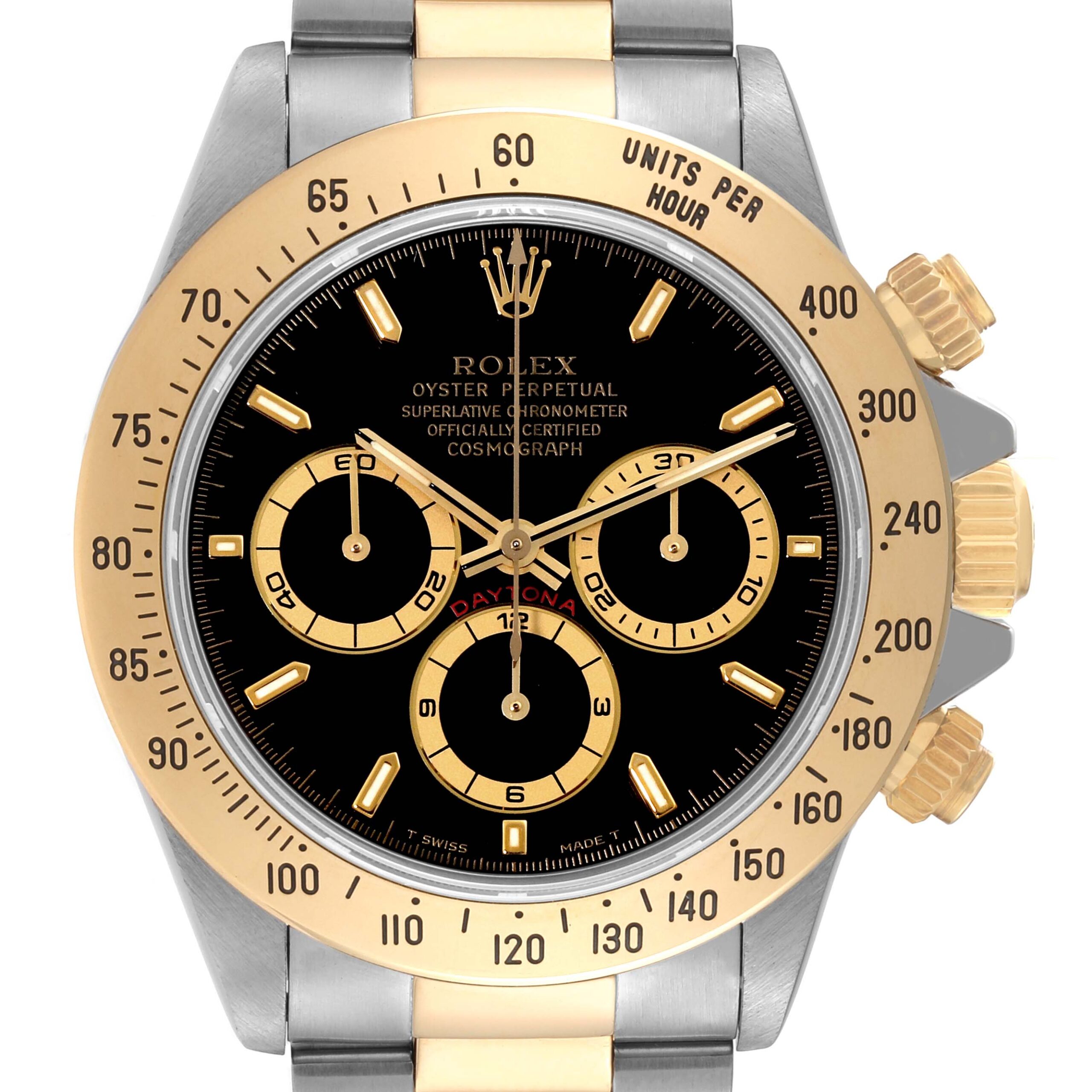 Rolex Daytona Steel Yellow Gold Black Dial Mens Watch 16523