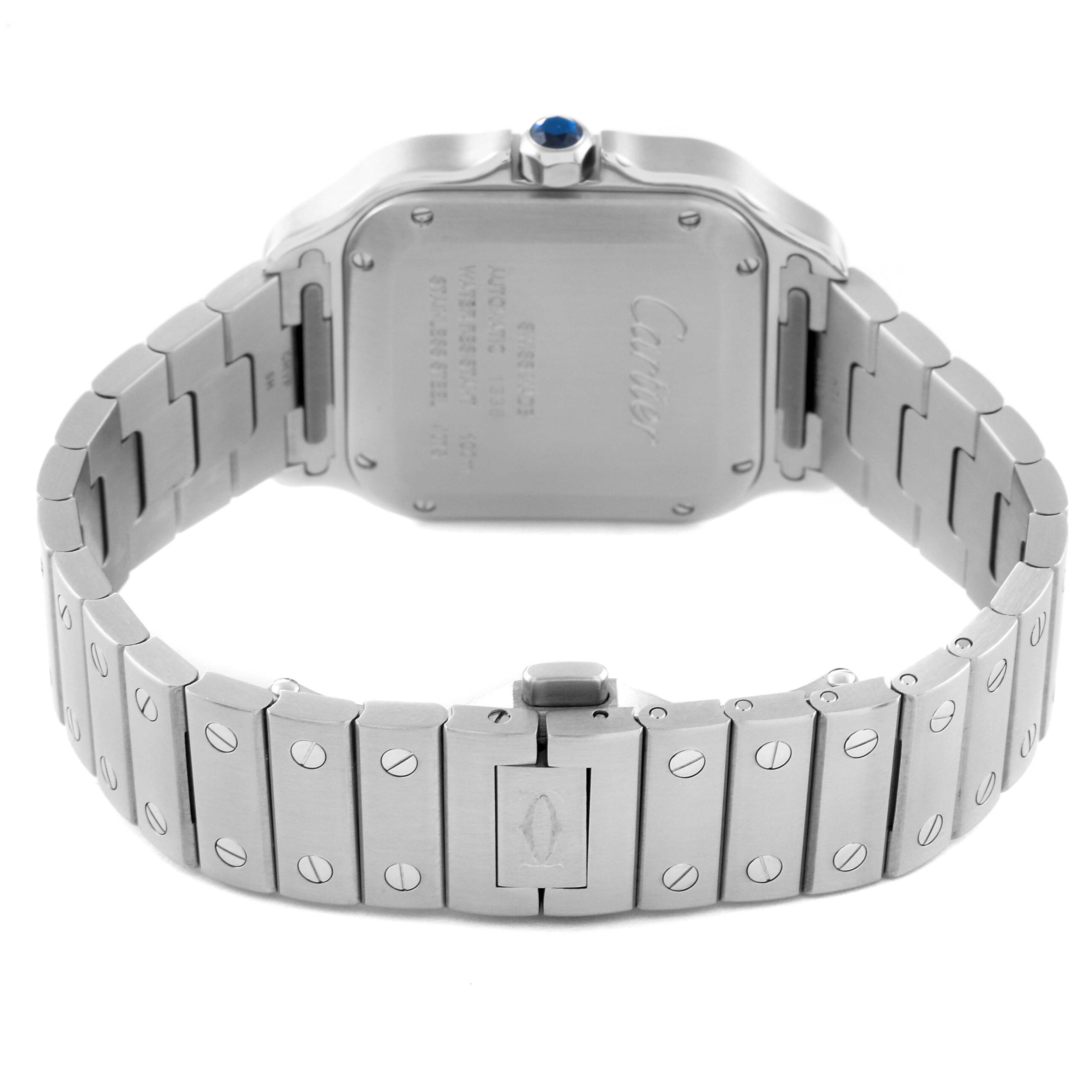 Cartier Santos De Cartier Medium Steel Mens Watch WSSA0010 Box Card