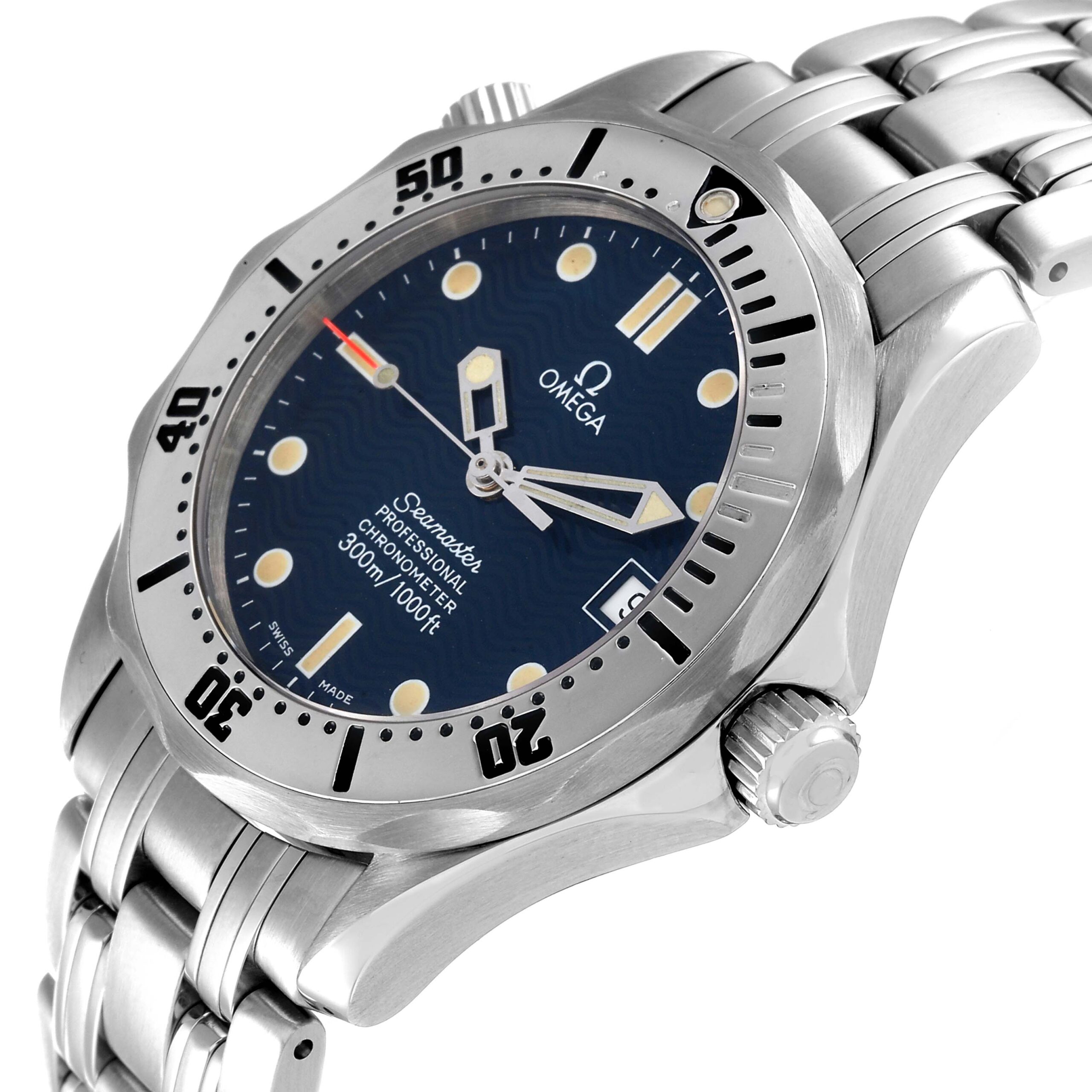 Omega Seamaster Midsize 36 Blue Dial Steel Mens Watch 2552.80.00 Card