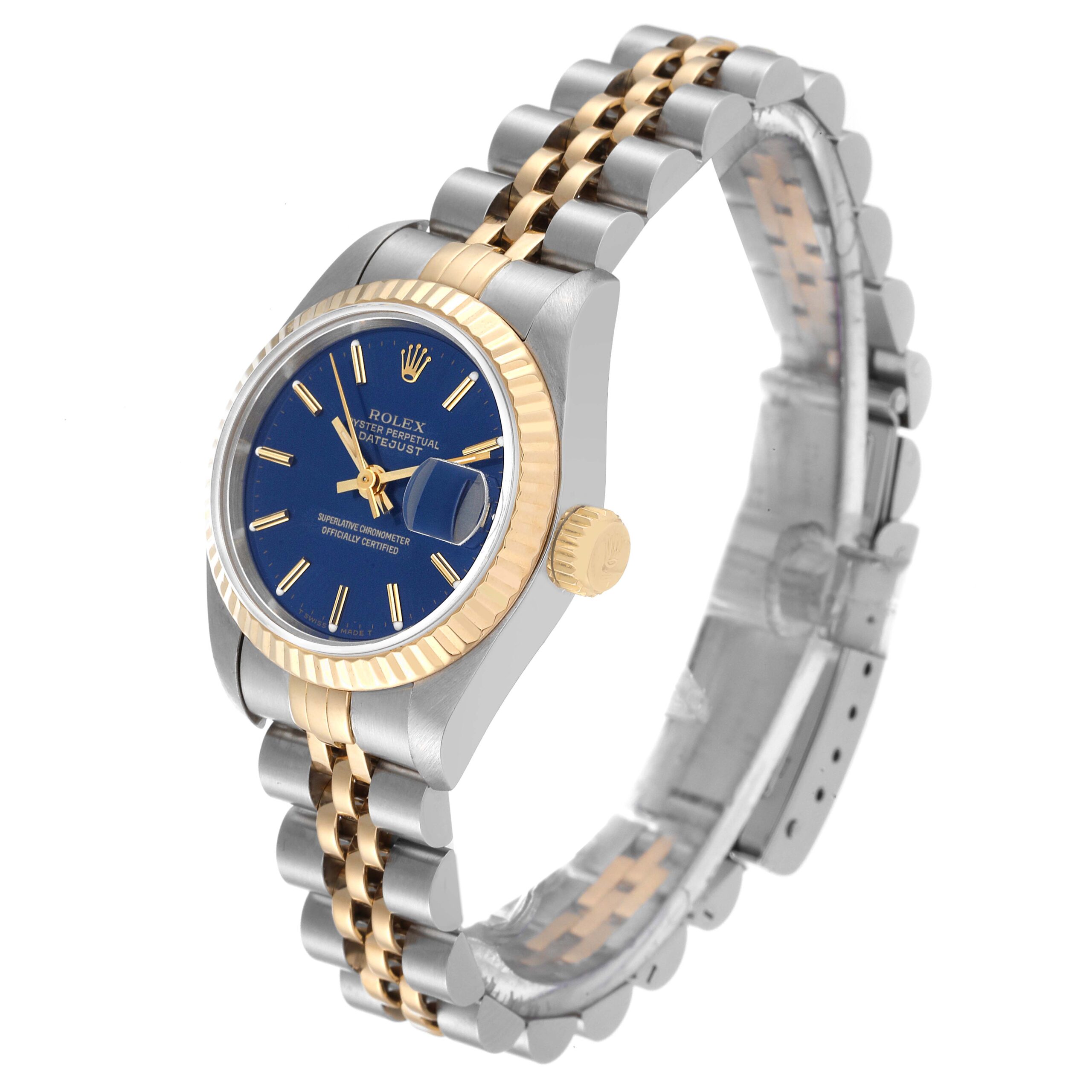 Rolex Datejust Steel Yellow Gold Blue Dial Ladies Watch 69173