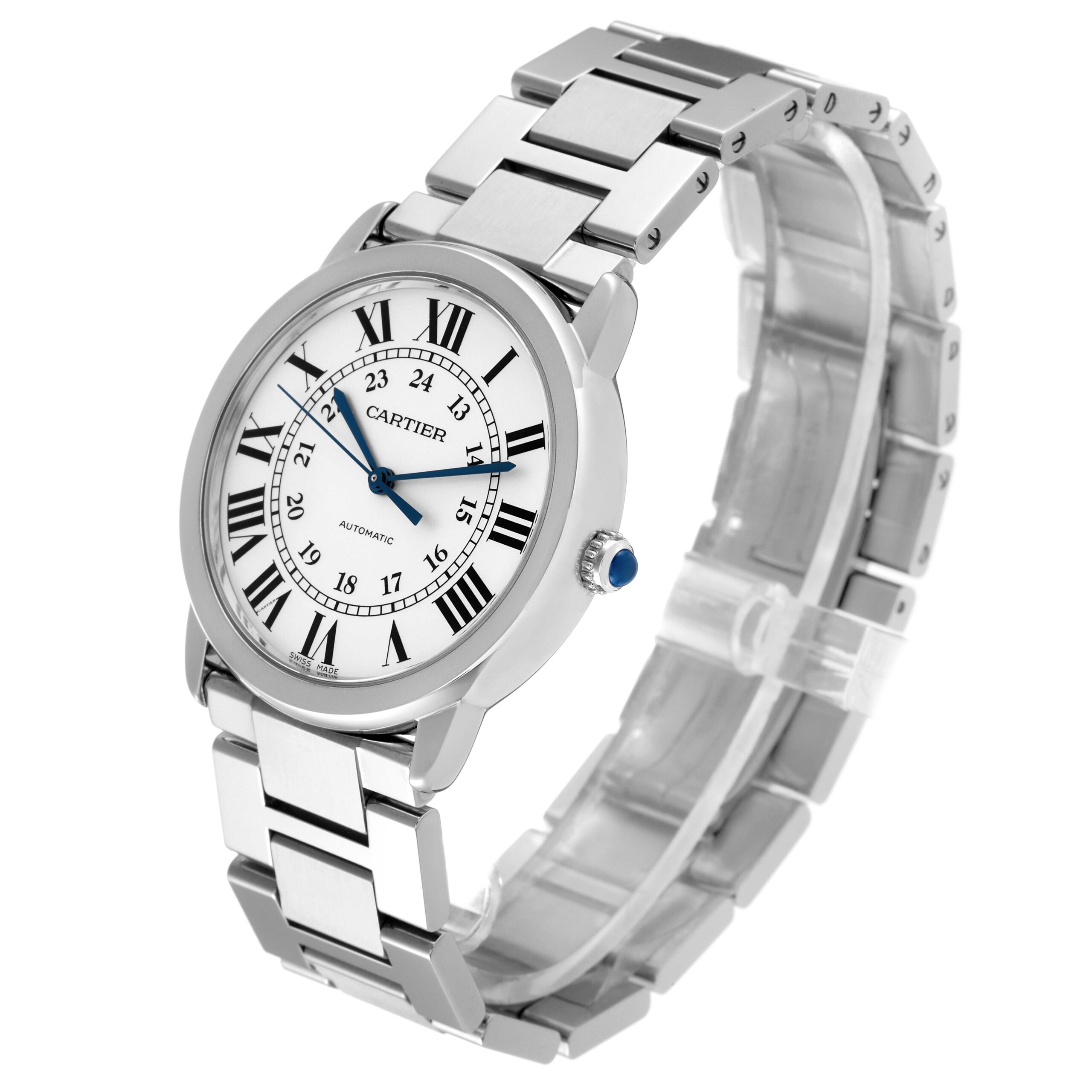 Cartier Ronde Solo Silver Dial Automatic Steel Ladies Watch WSRN0012 Box Card
