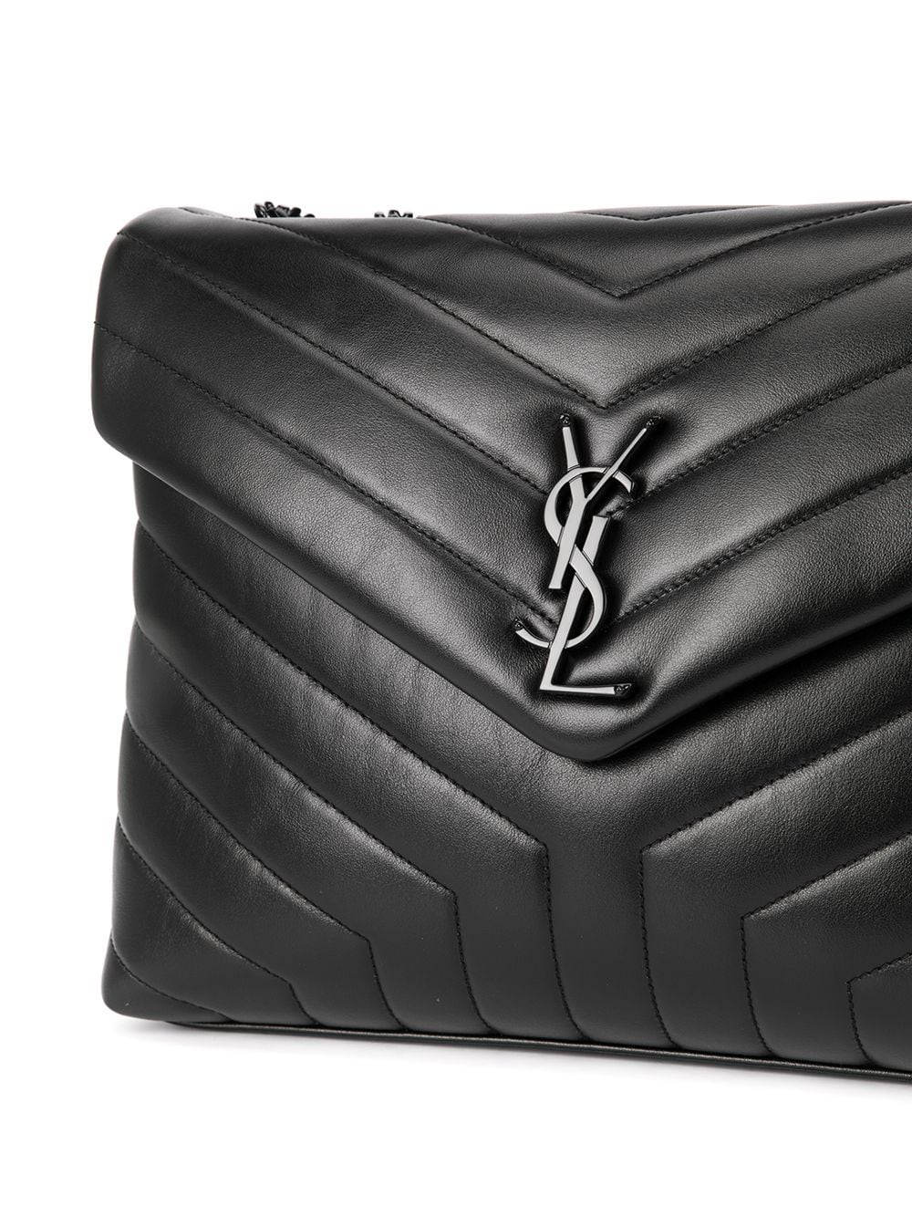 YSL Replica Saint Laurent Loulou quilted logo plaque bag