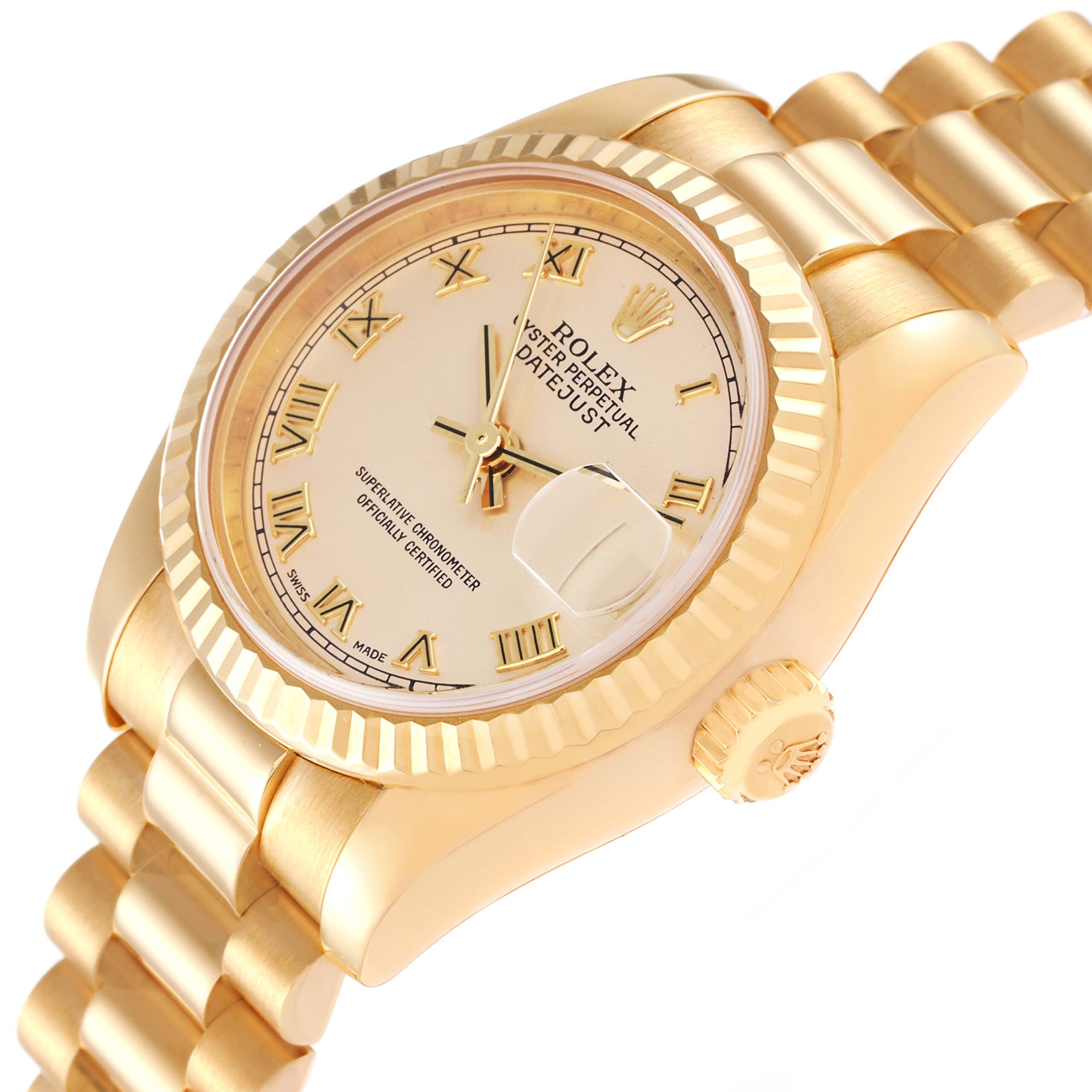 Rolex President Datejust Yellow Gold Ladies Watch 179178