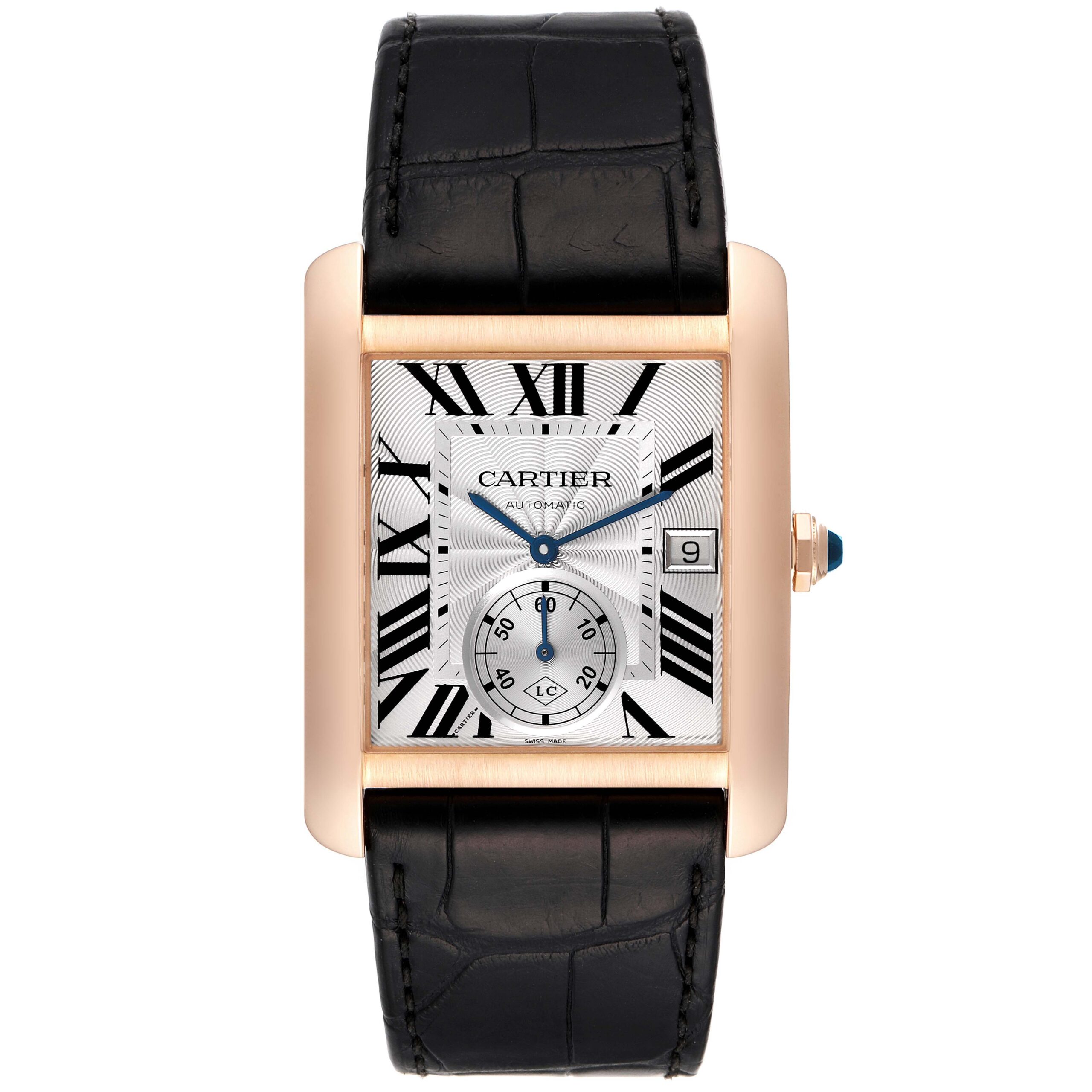 Cartier Tank MC Rose Collaborateur Gold Silver Dial Mens Watch W5330001