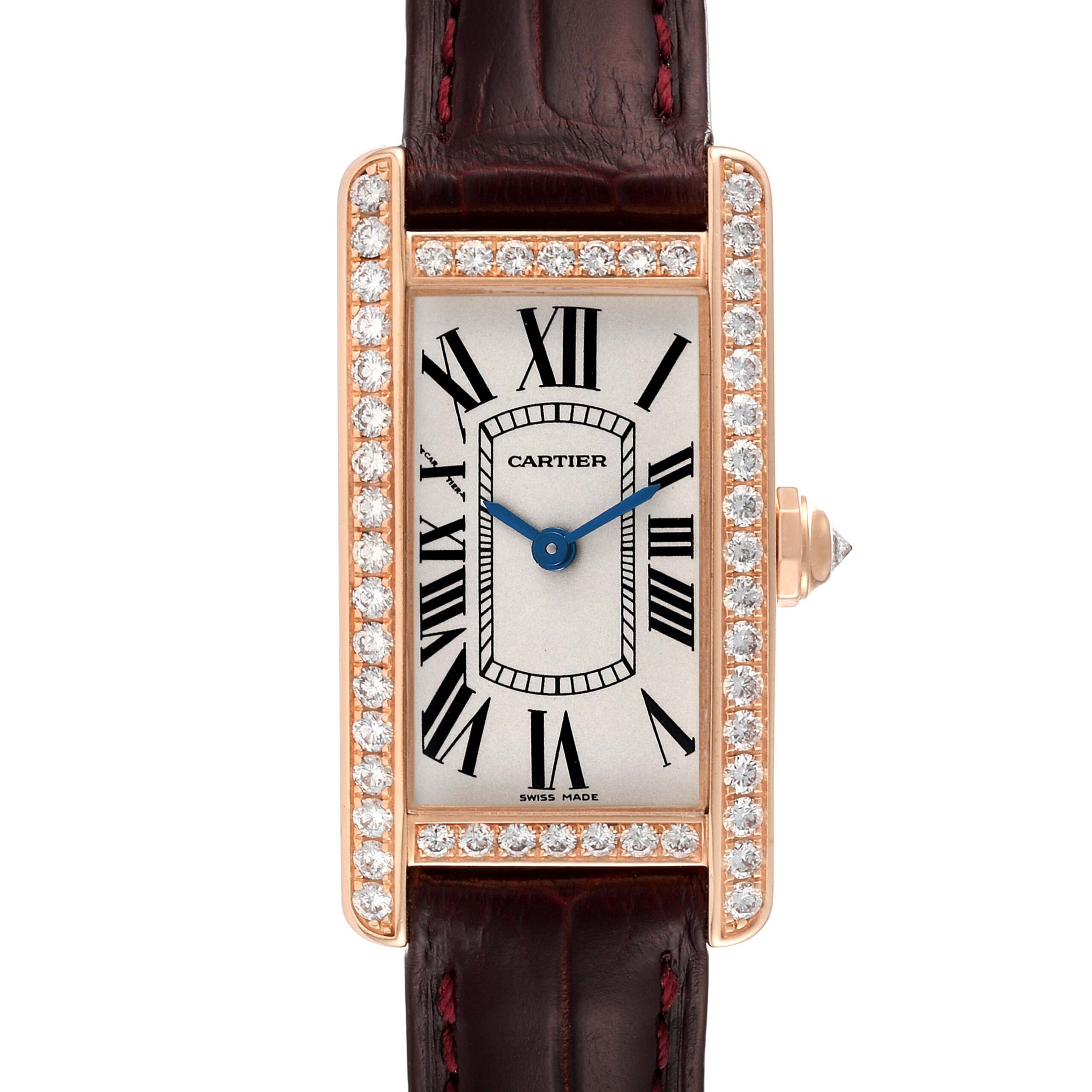 Cartier Tank Americaine Small Rose Gold Diamond Ladies Watch WJTA0002