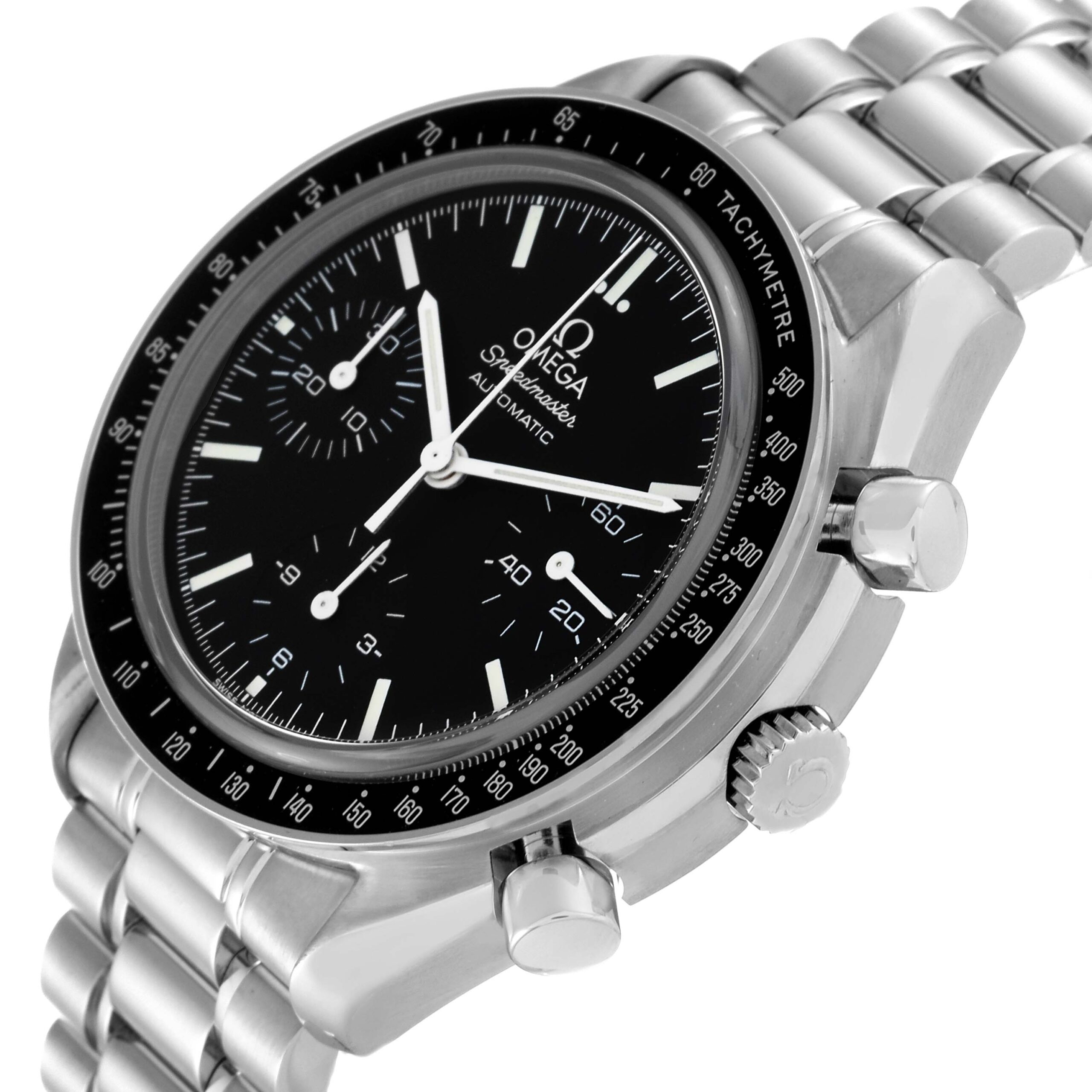 Omega Speedmaster Reduced Chronograph Steel Mens Watch 3539.50.00 Box Card