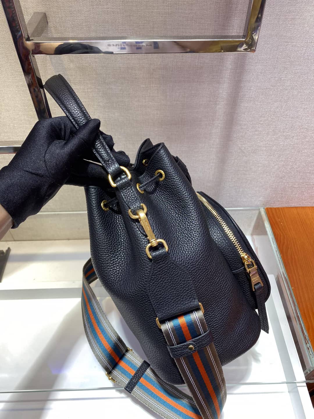 Prada Leather Replica Bucket Bag
