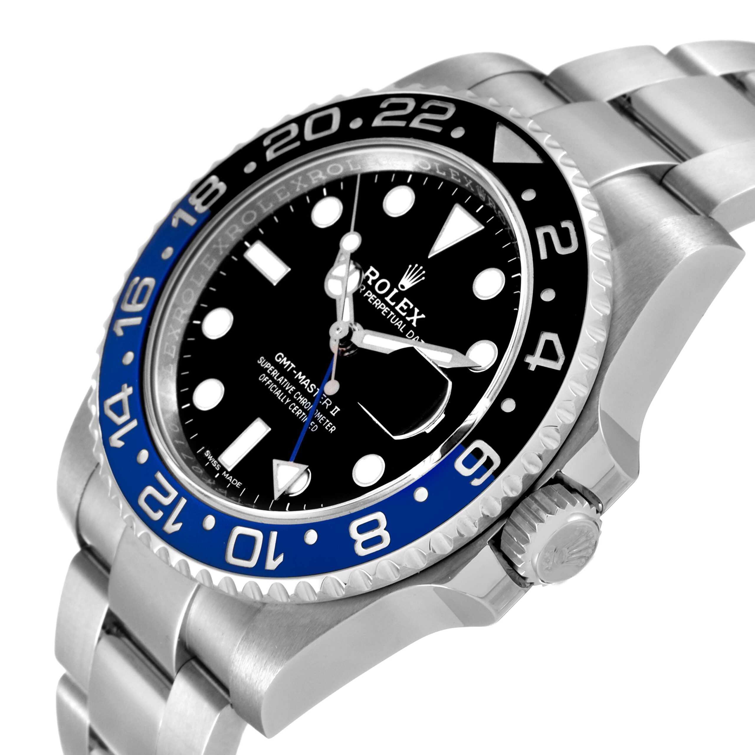 Rolex GMT Master II Batman Blue Black Ceramic Bezel Steel Watch 116710 Box Card
