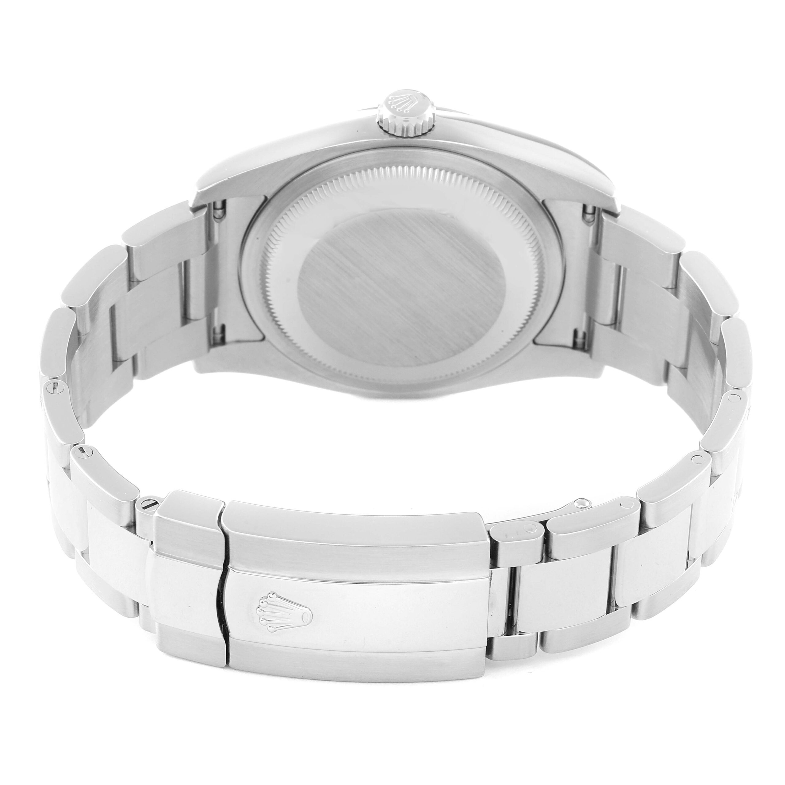 Rolex Datejust Steel White Gold Black Dial Mens Watch 116234