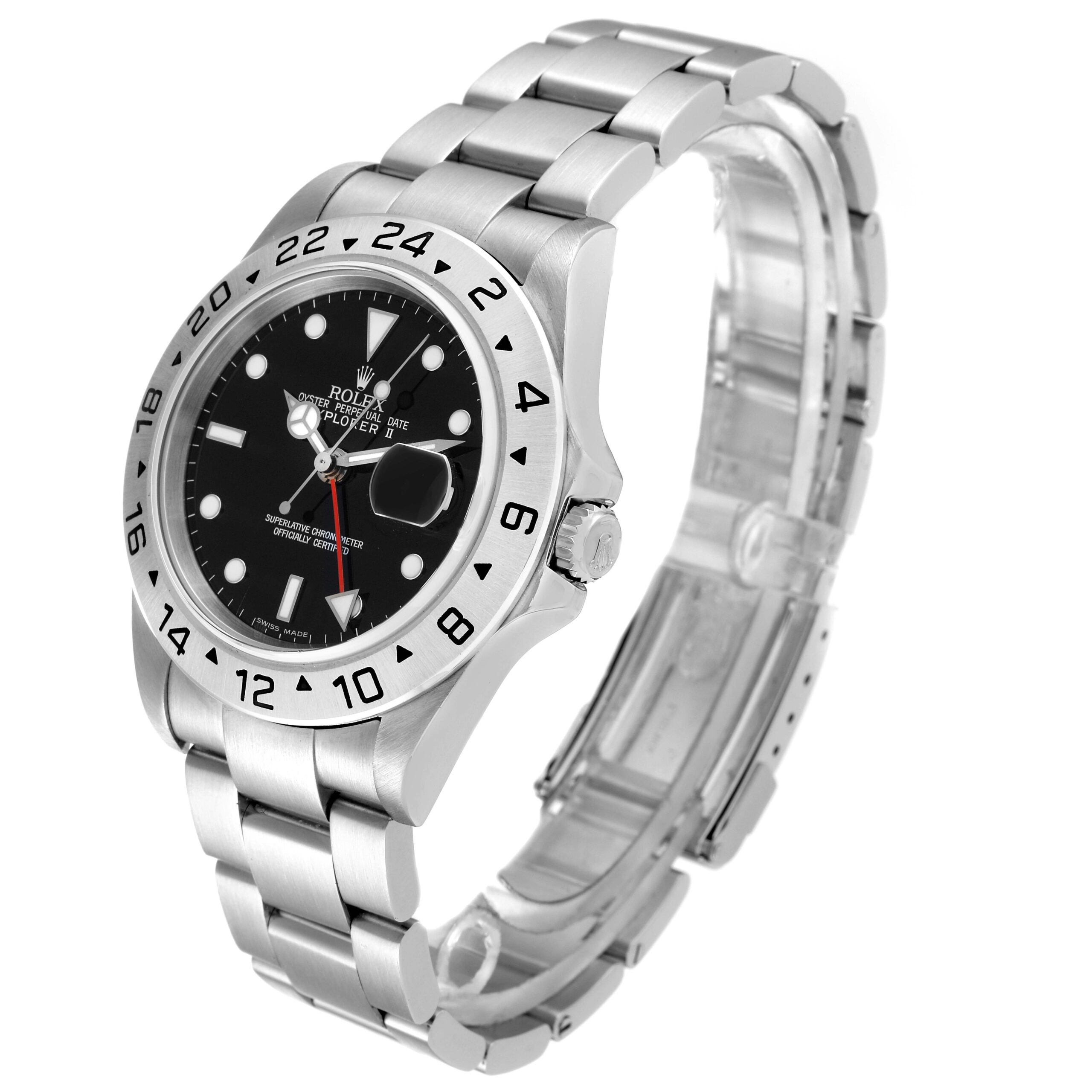 Rolex Explorer II Black Dial Steel Mens Watch 16570 Box Papers