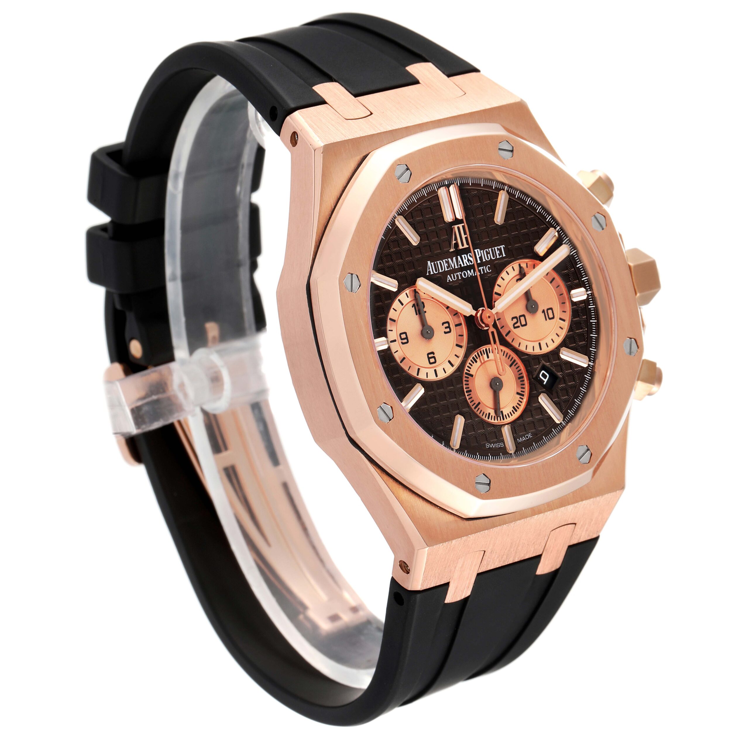 Audemars Piguet Royal Oak Rose Gold Chronograph Mens Watch 26331OR Box Card
