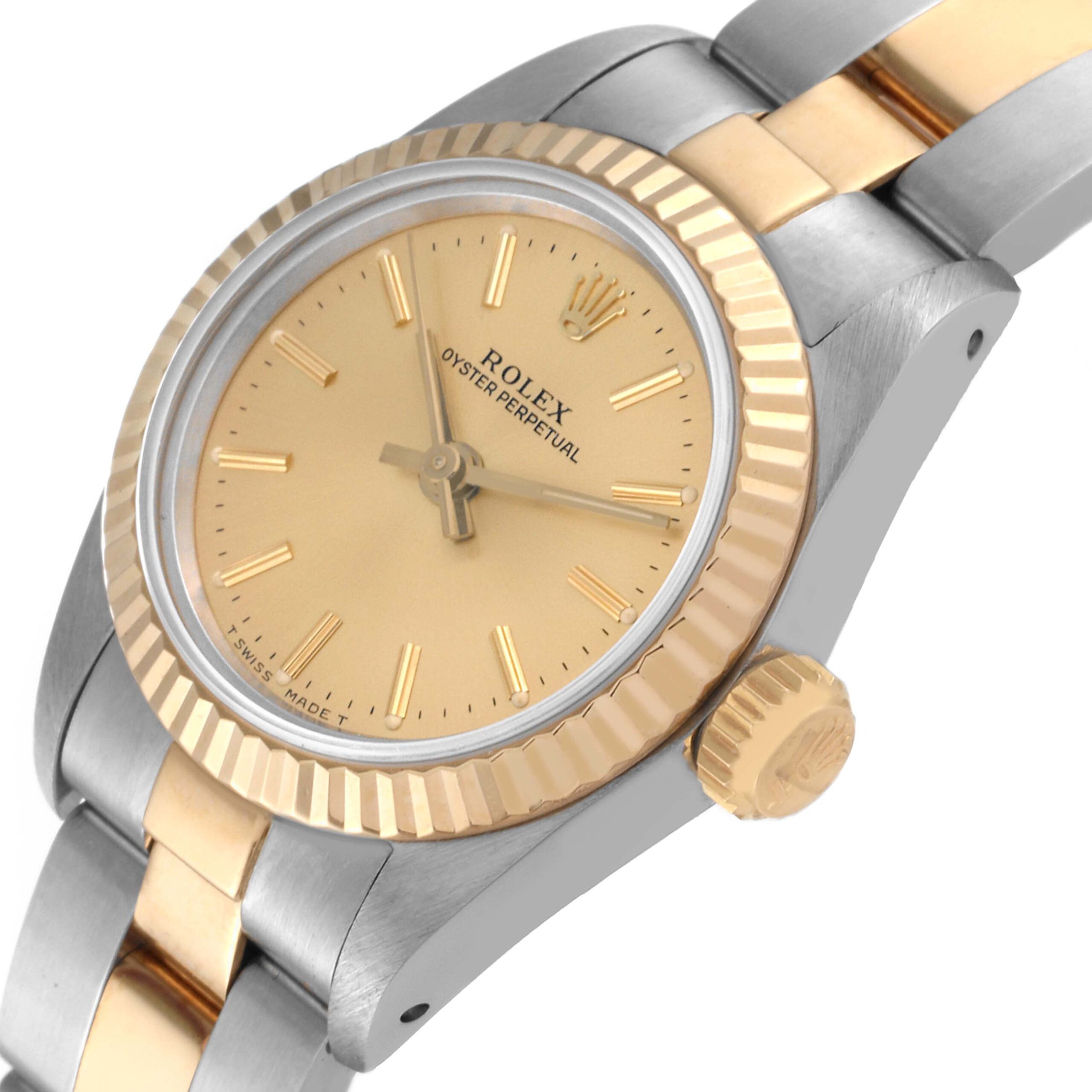 Rolex Oyster Perpetual Steel Yellow Gold Ladies Watch 67193 Box Papers