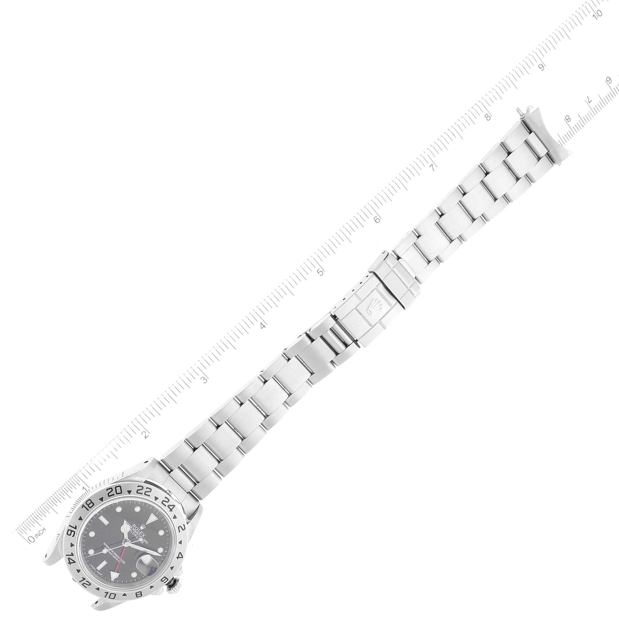 Rolex Explorer II Black Dial Parachrom Hairspring Mens Watch 16570 Box Papers