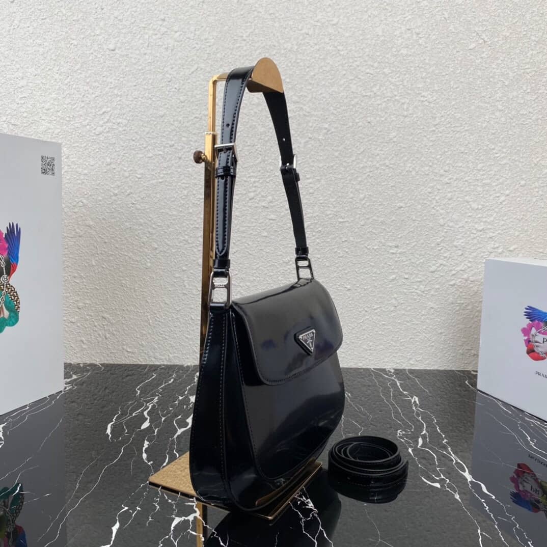 Replica Pradas Cleo Brushed Leather Flap Shoulder Bag