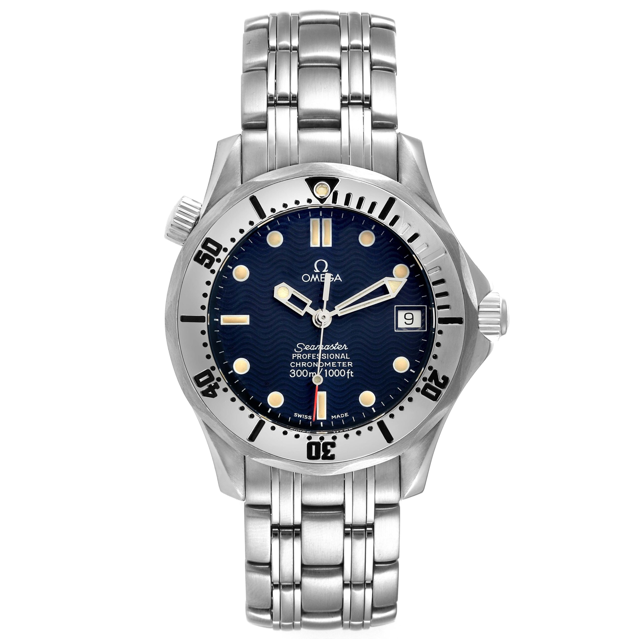 Omega Seamaster Midsize 36 Blue Dial Steel Mens Watch 2552.80.00 Card
