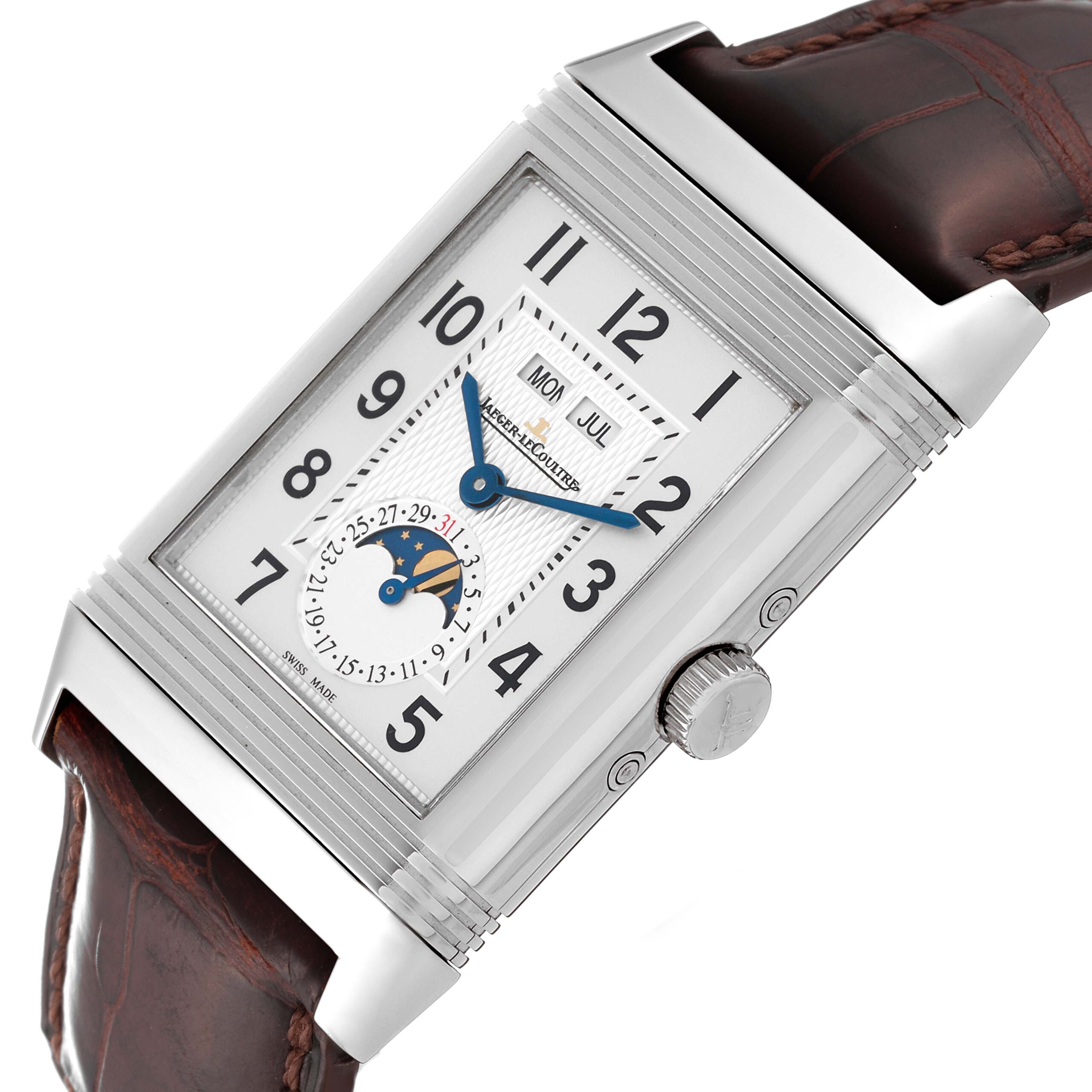 Jaeger LeCoultre Grande Reverso Moonphase Steel Mens Watch 273.8.84 Q3758420