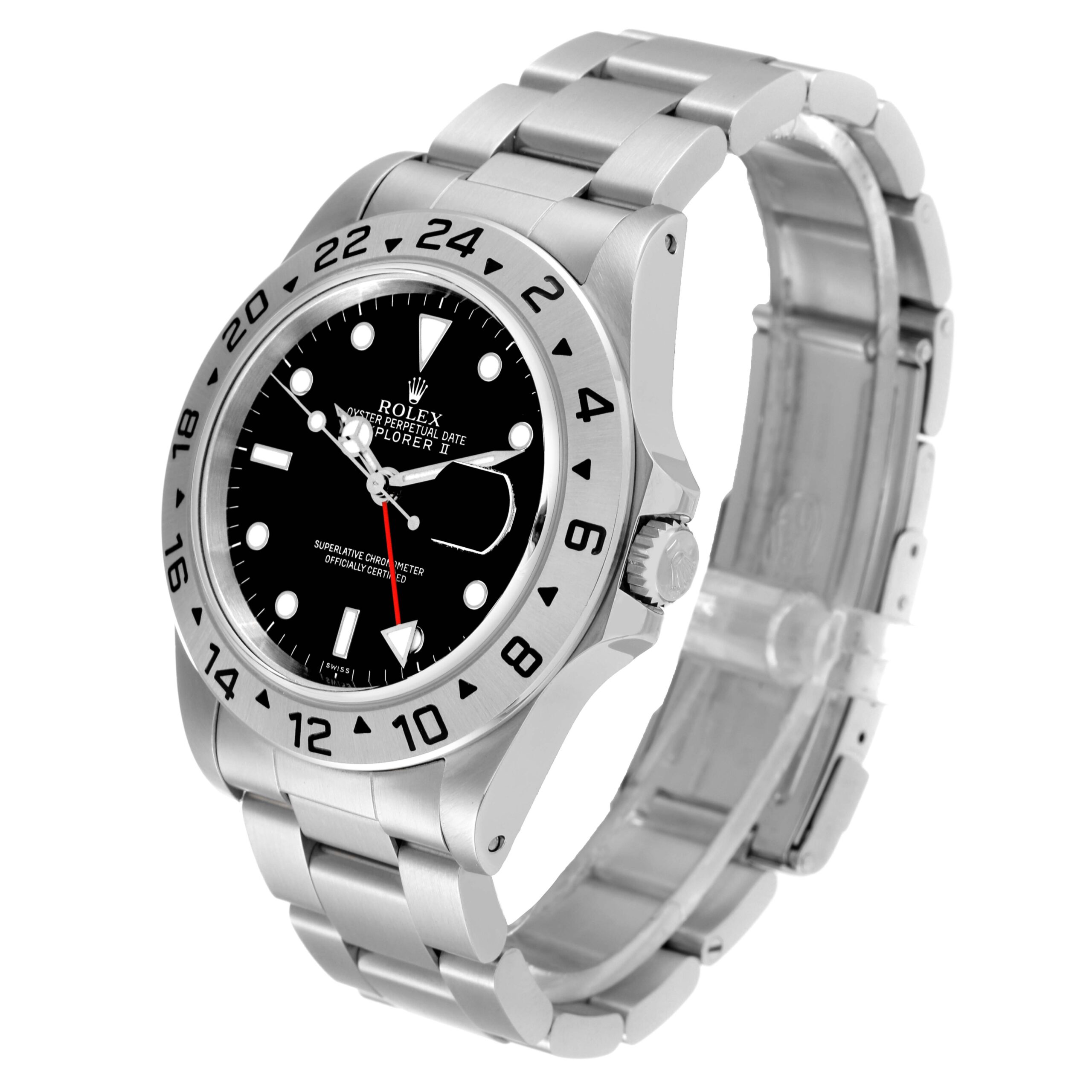 Rolex Explorer II Black Dial Steel Mens Watch 16570 Box Papers