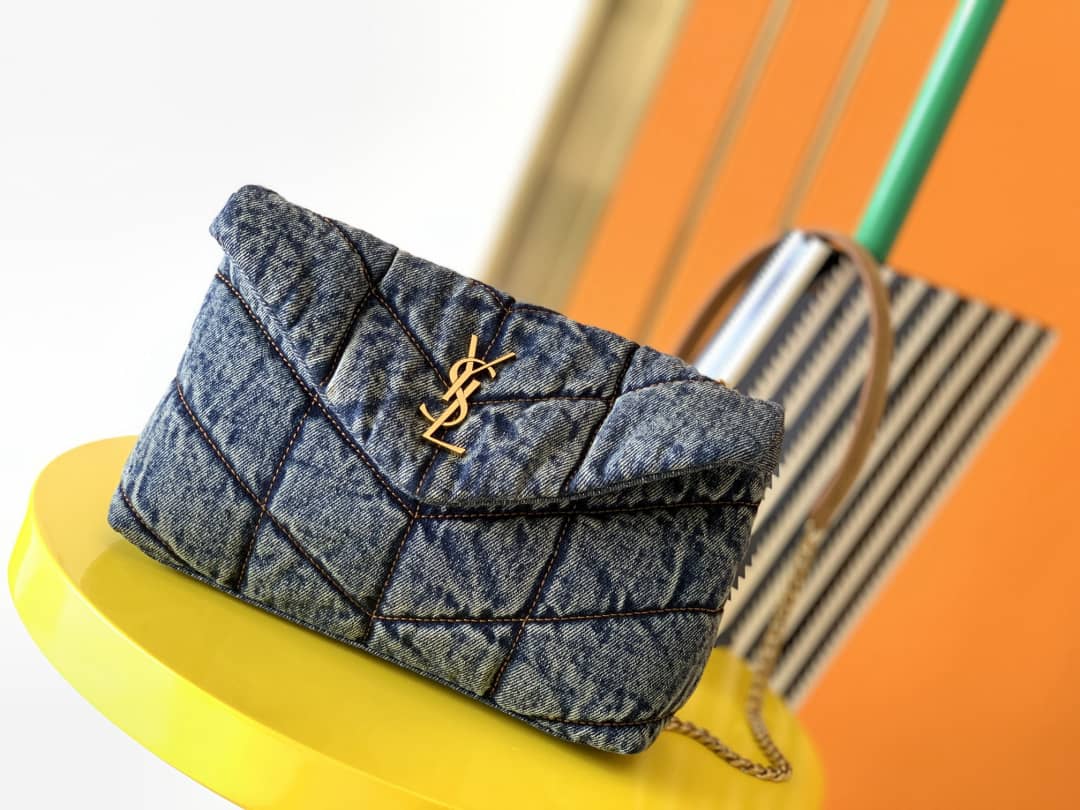 YSL Dupes Bags Saint Laurent Loulou Denim Shoulder Bag