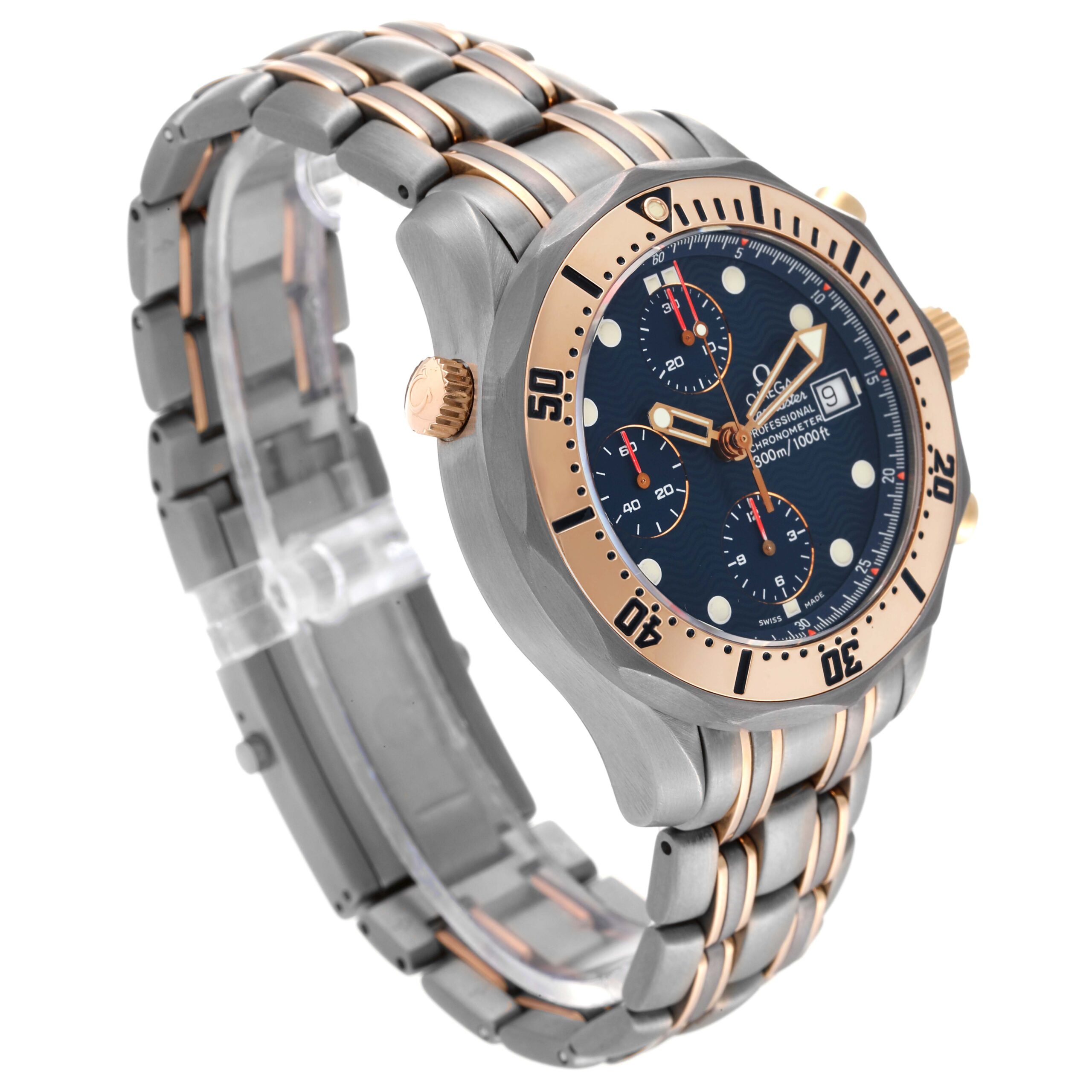 Omega Seamaster 41mm Titanium Rose Gold Mens Watch 2296.80.00
