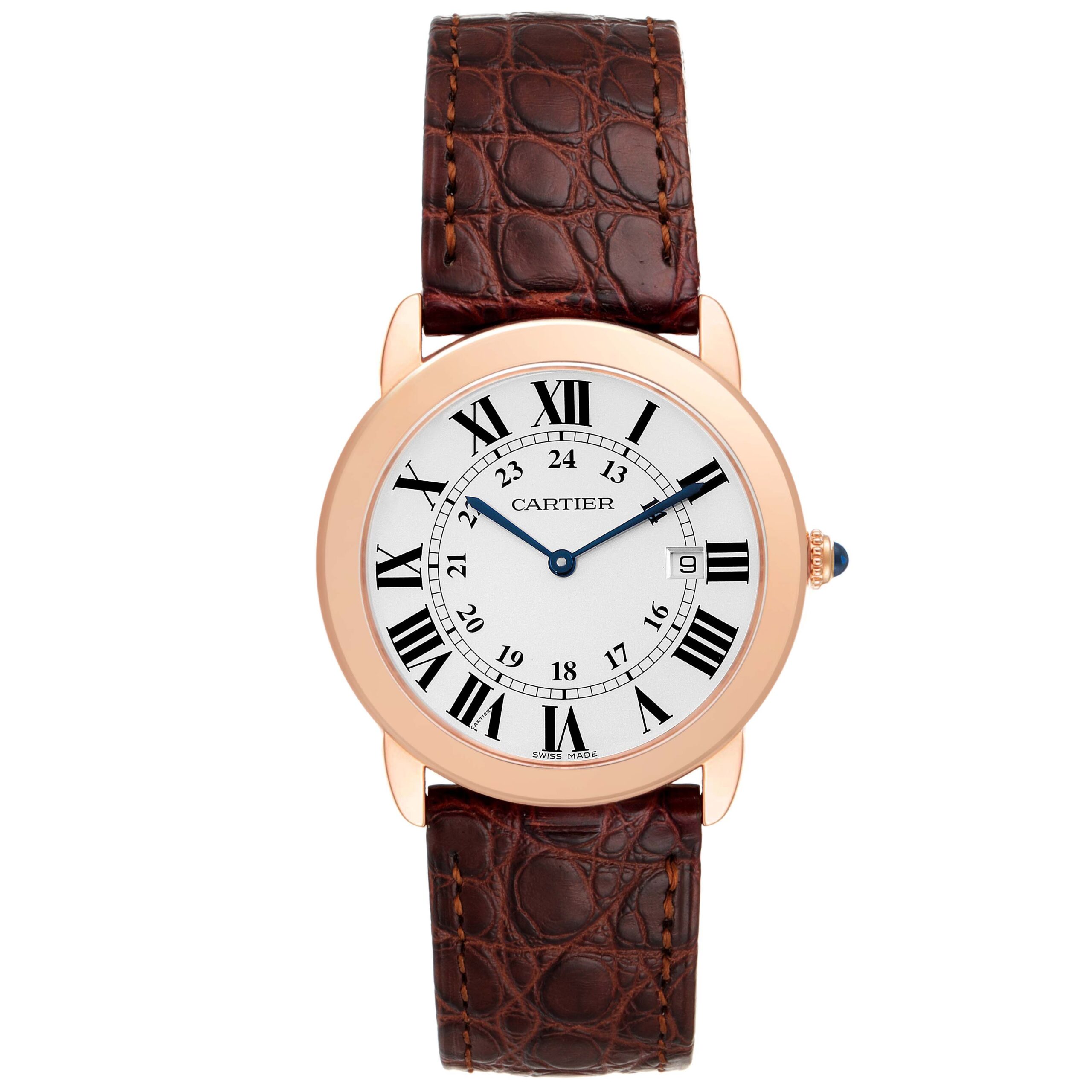 Cartier Ronde Solo Large Rose Gold Steel Mens Watch W6701008