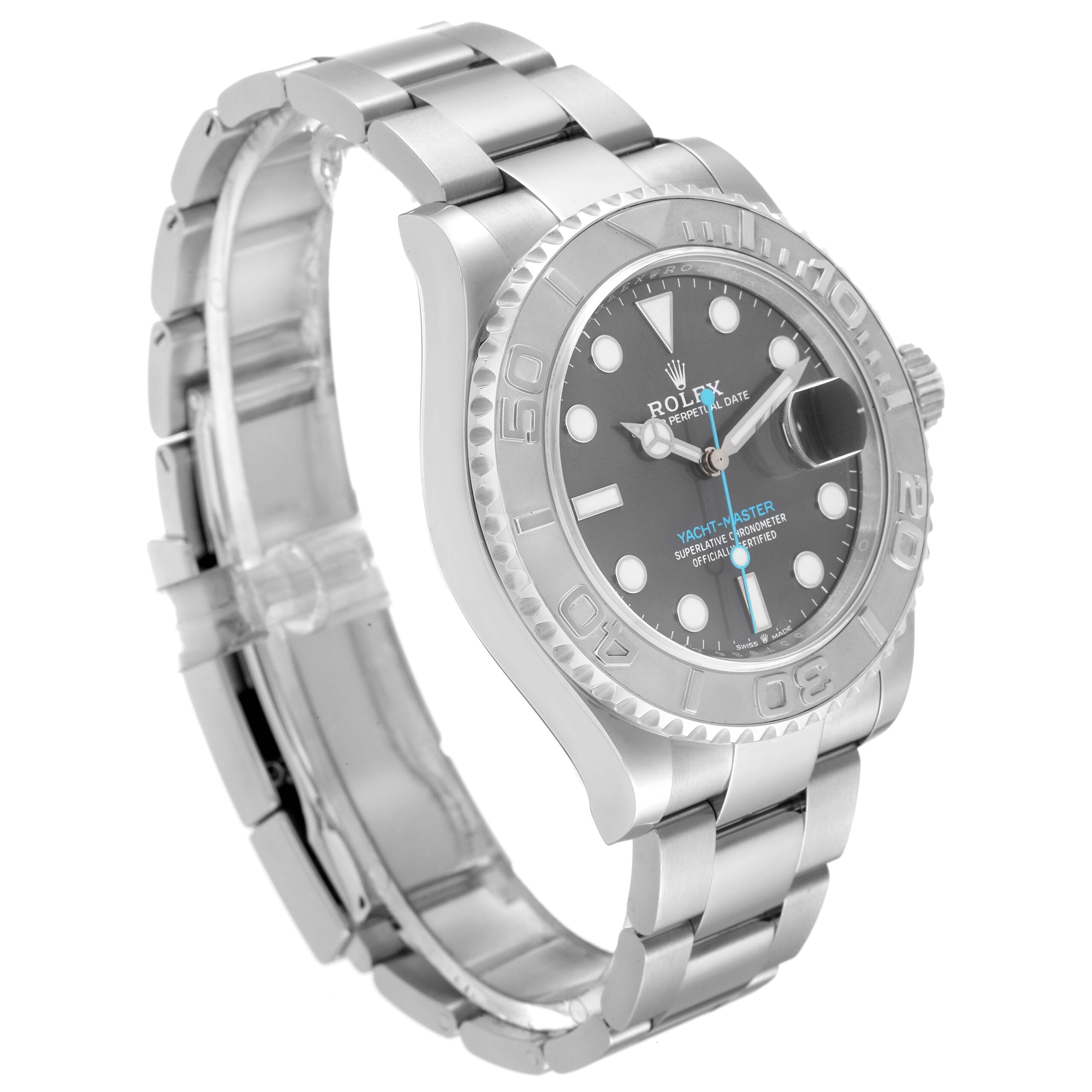 Rolex Yachtmaster Steel Platinum Bezel Rhodium Dial Mens Watch 126622 Unworn