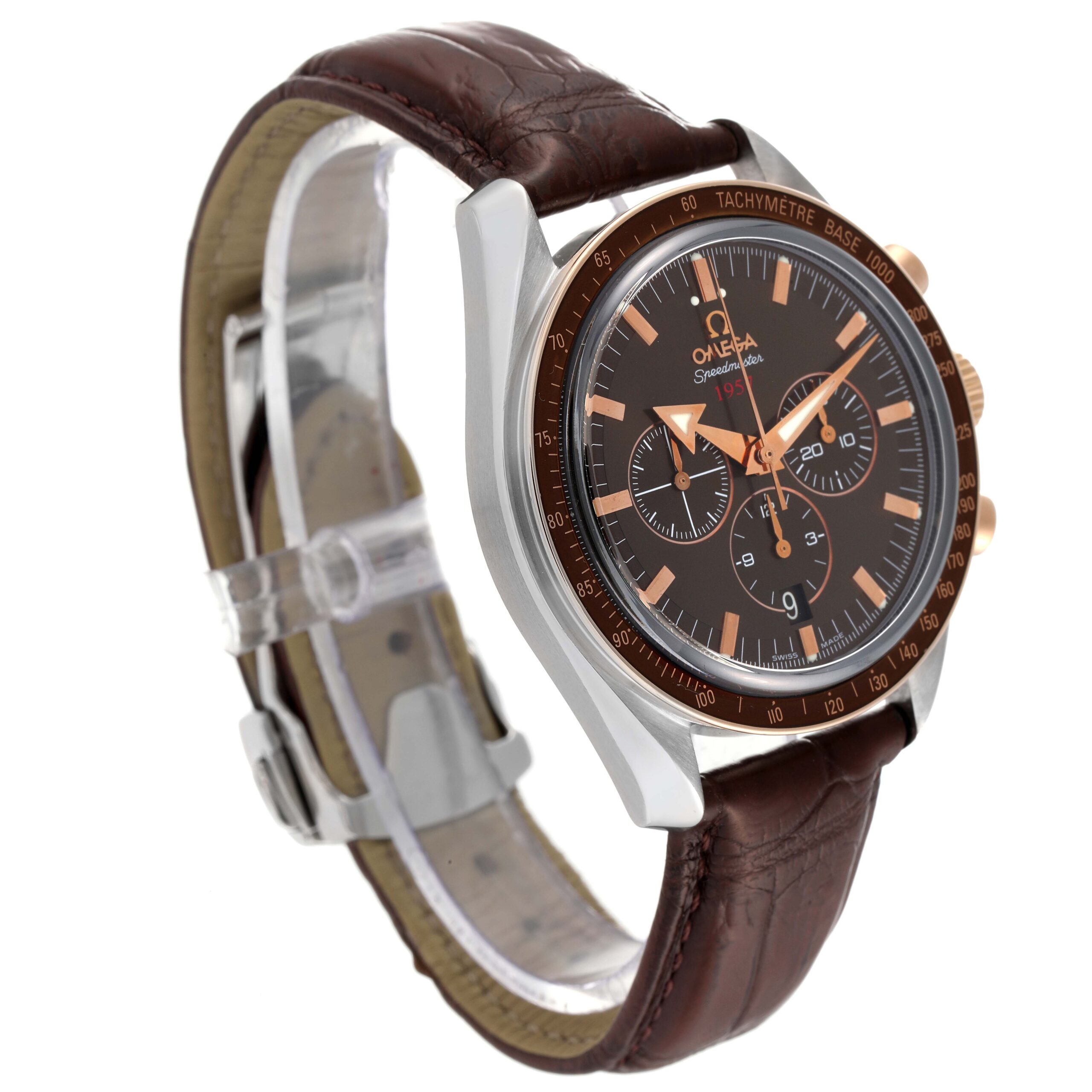 Omega Speedmaster Broad Arrow 1957 Steel Rose Gold Mens Watch 321.93.42.50.13.001