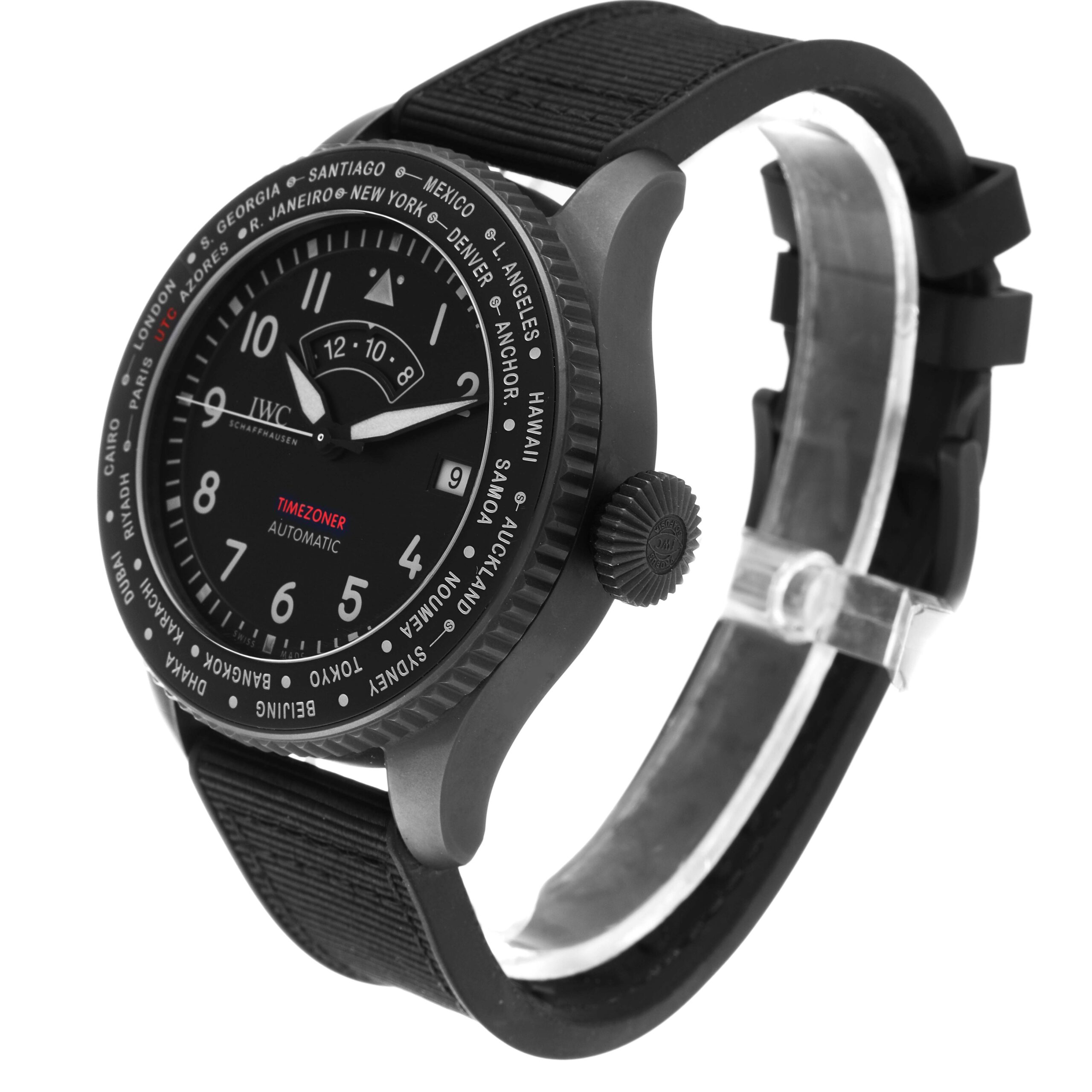 IWC Pilots Timezoner Top Gun Ceratanium Mens Watch IW395505 Box Card