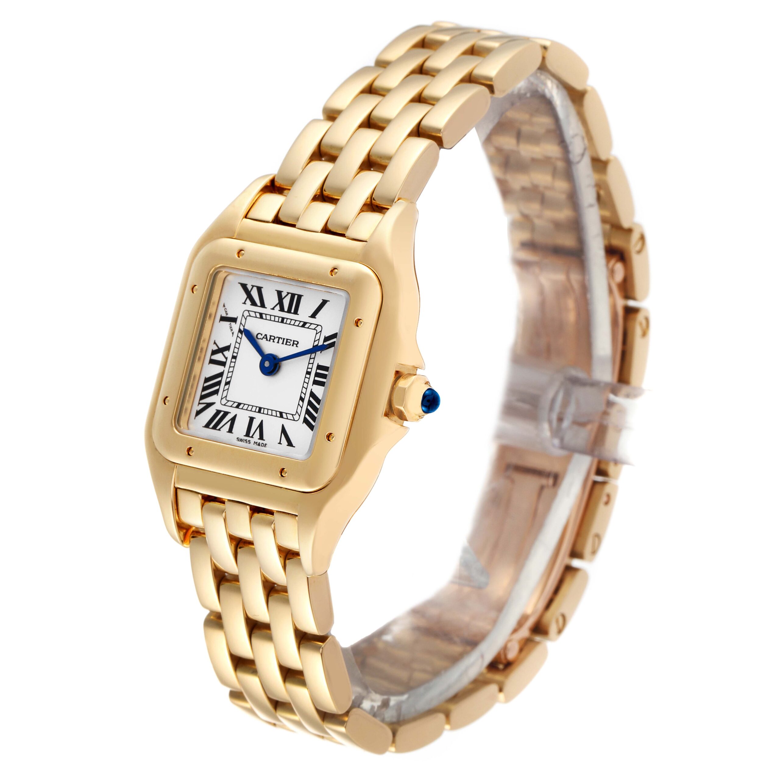 Cartier Panthere Small Yellow Gold Silver Dial Ladies Watch WGPN0008 Box Papers
